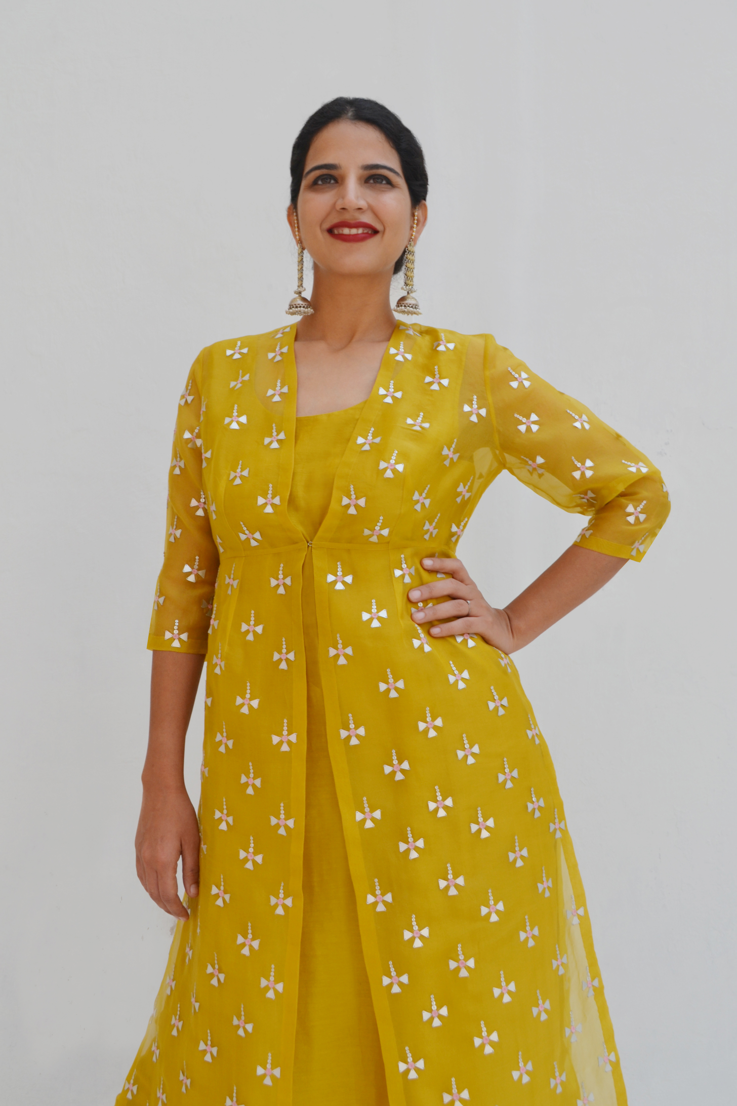 Tear-Drop Motif Jacket Set