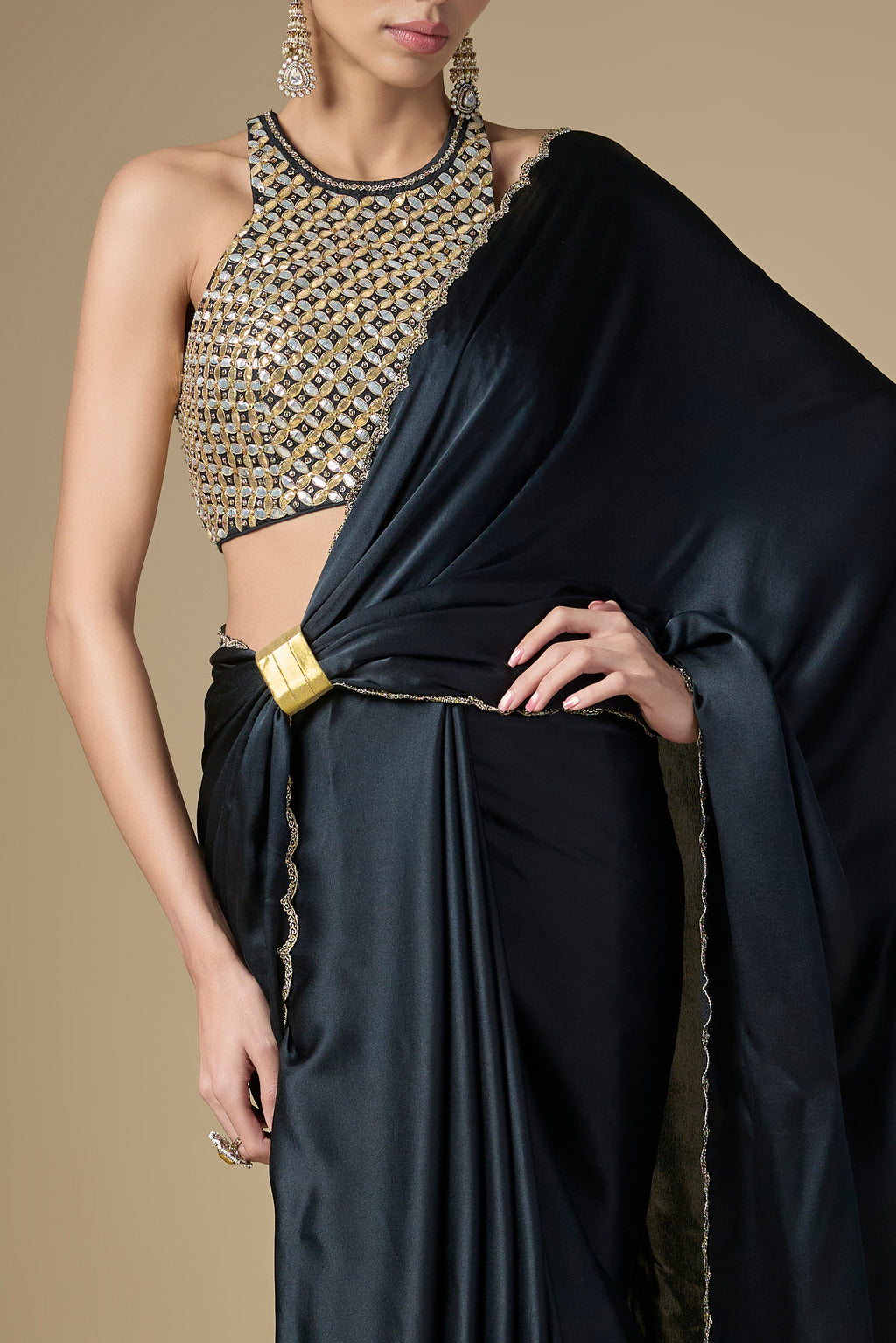 Gota-Patti Jaal Blouse Saree Set