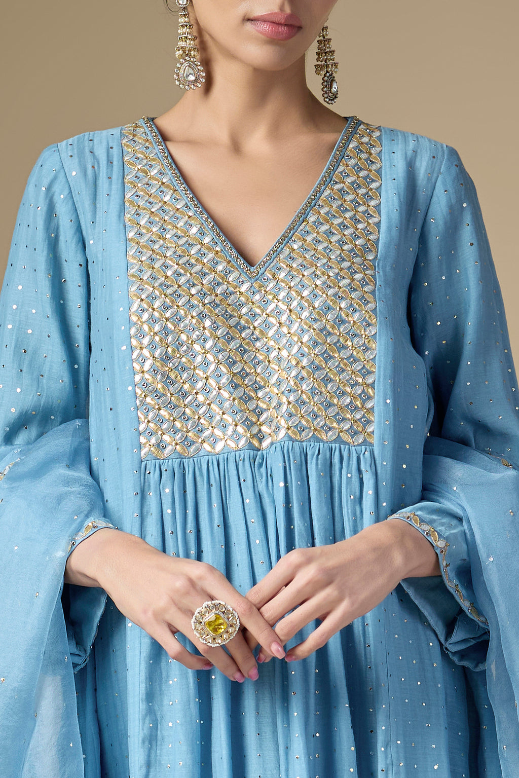 Gota-Patti Jaal Yoke Kurta Set