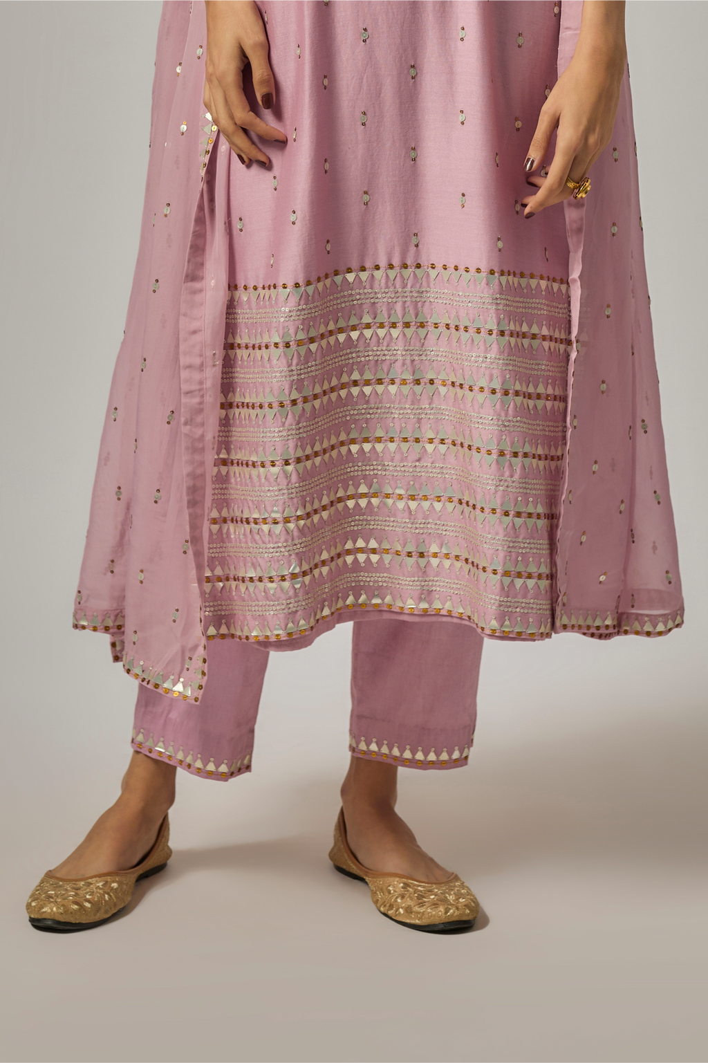 Fence Border Halter Kurta Set