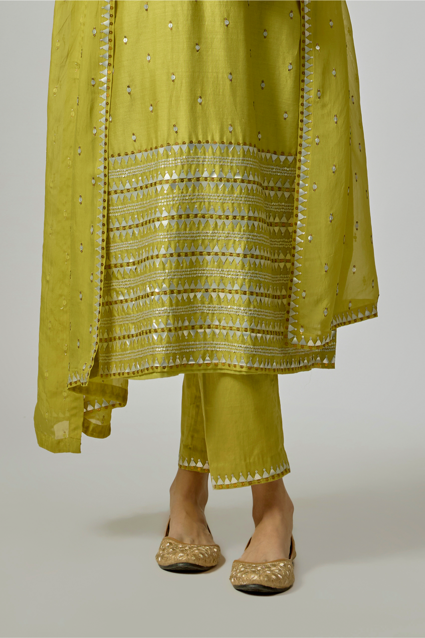Fence Border Halter Kurta Set