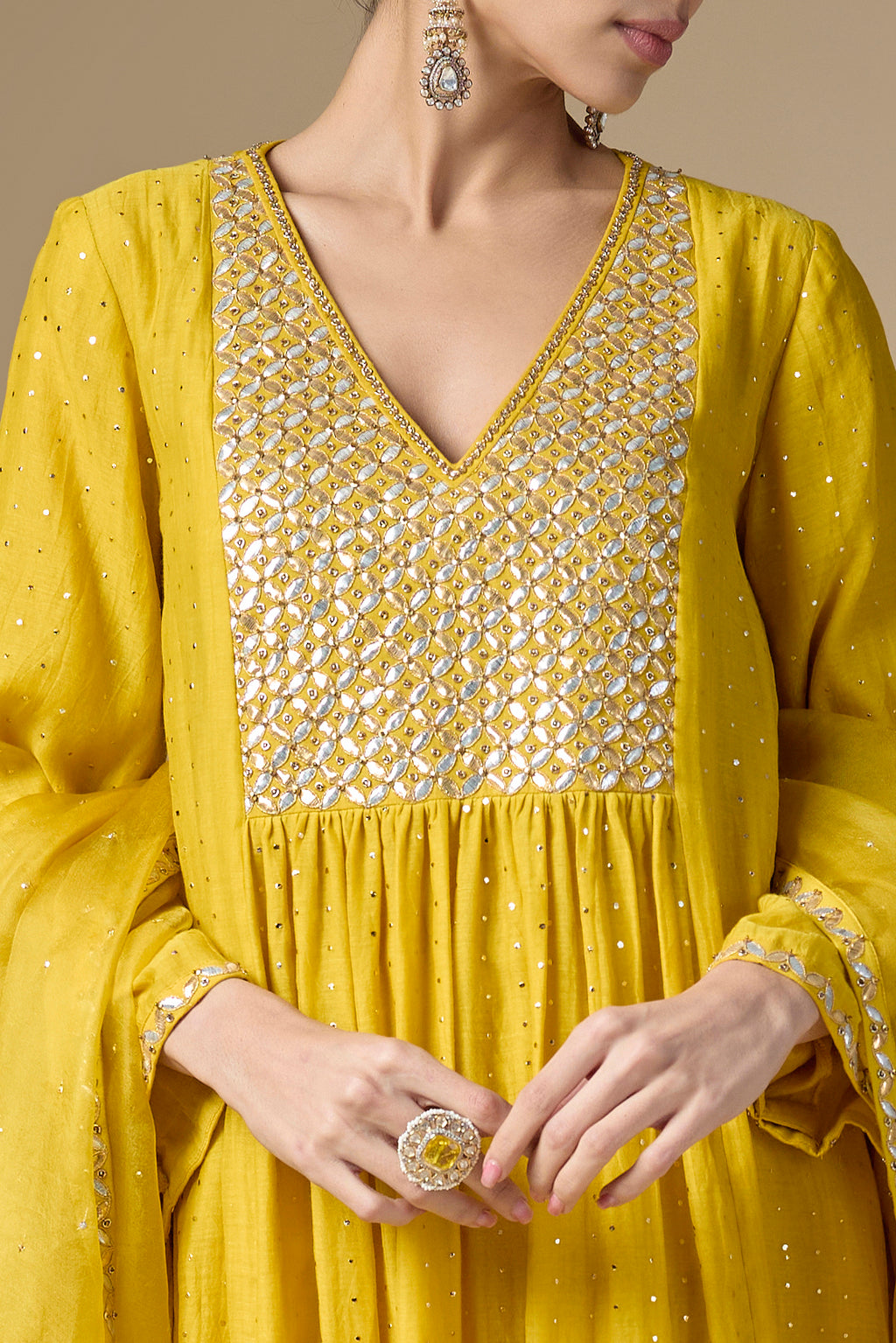 Gota-Patti Jaal Yoke Kurta Set