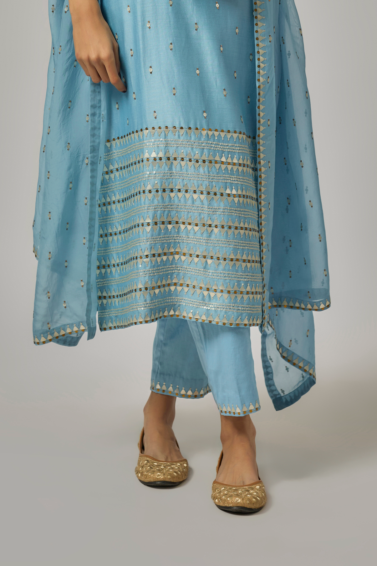 Fence Border Halter Kurta Set