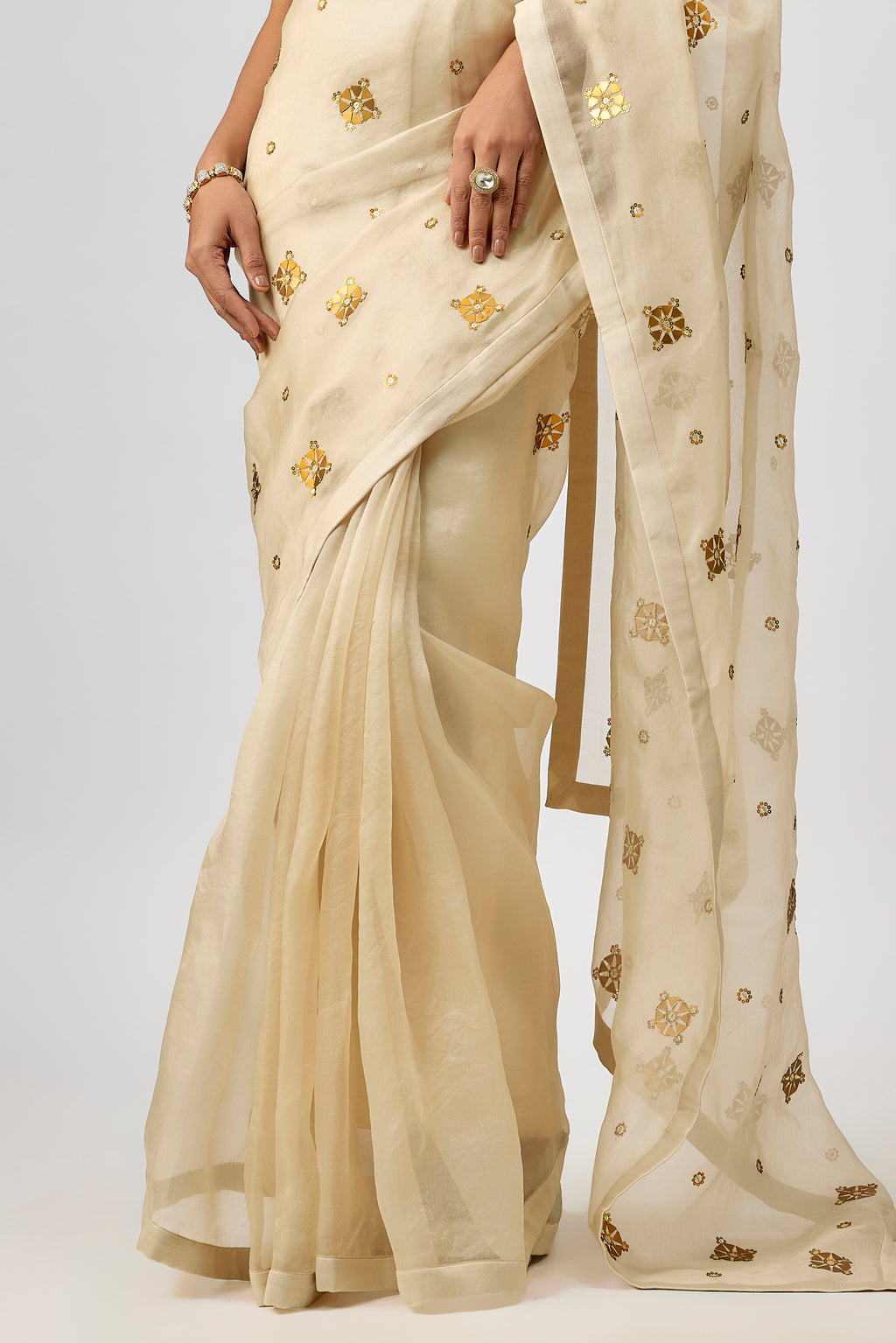 Medallion Motif Saree Set