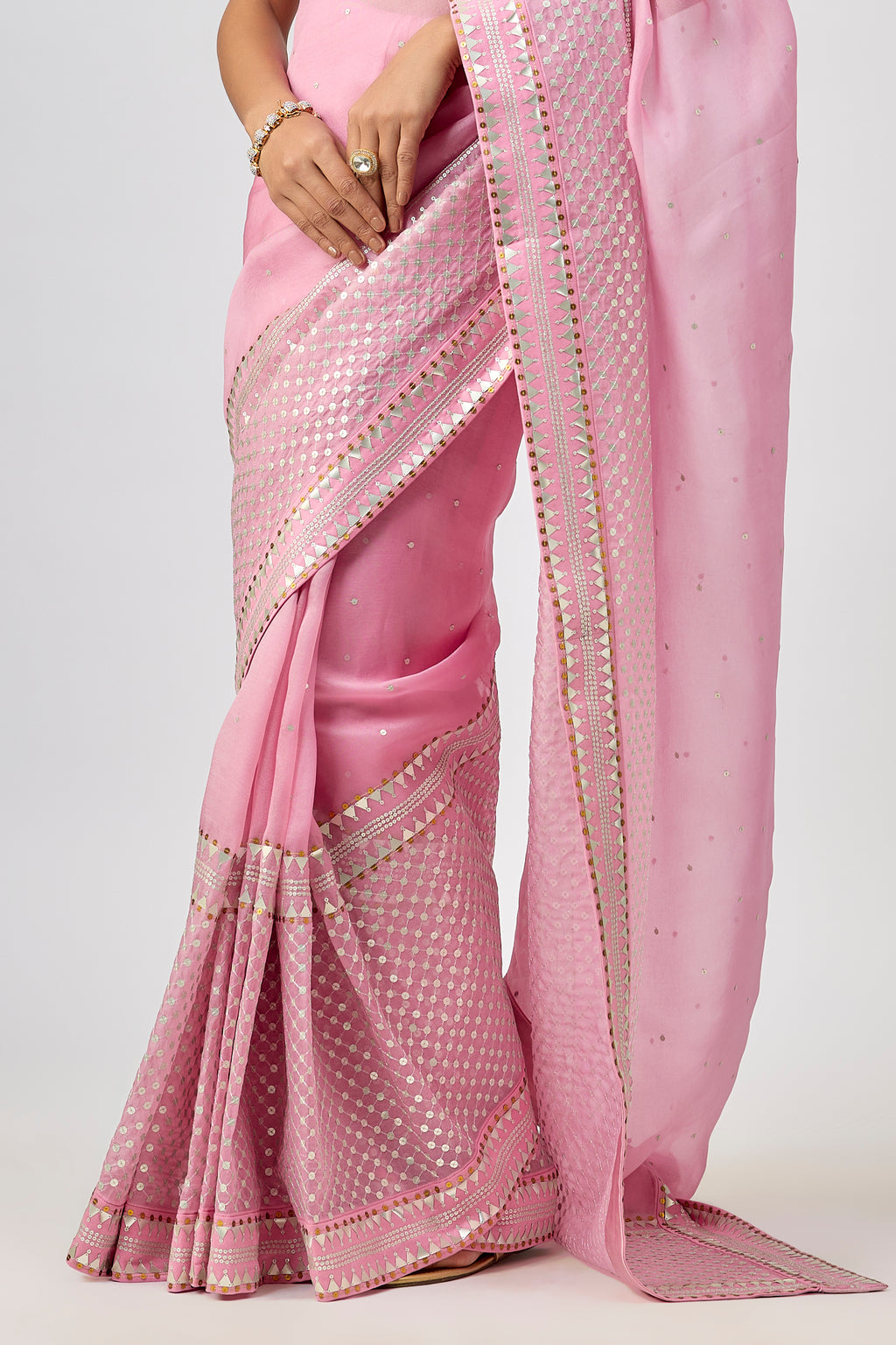 Jaal Border Saree Set