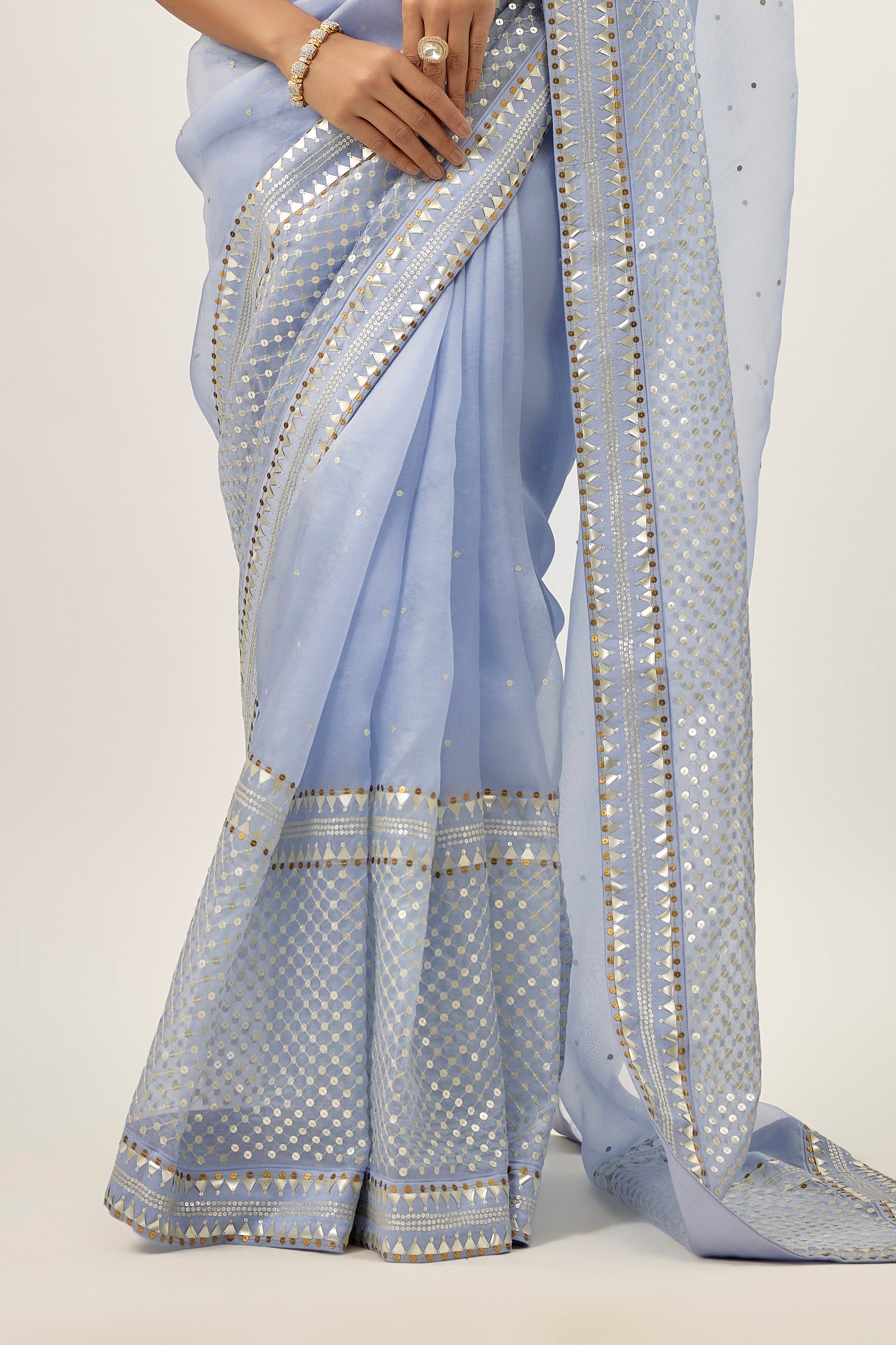 Jaal Border Saree Set