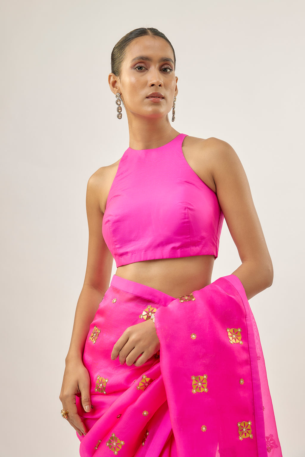 Medallion Motif Saree Set