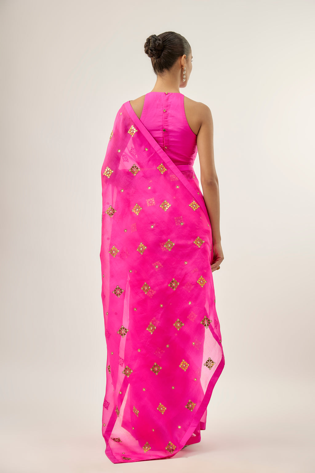 Medallion Motif Saree Set