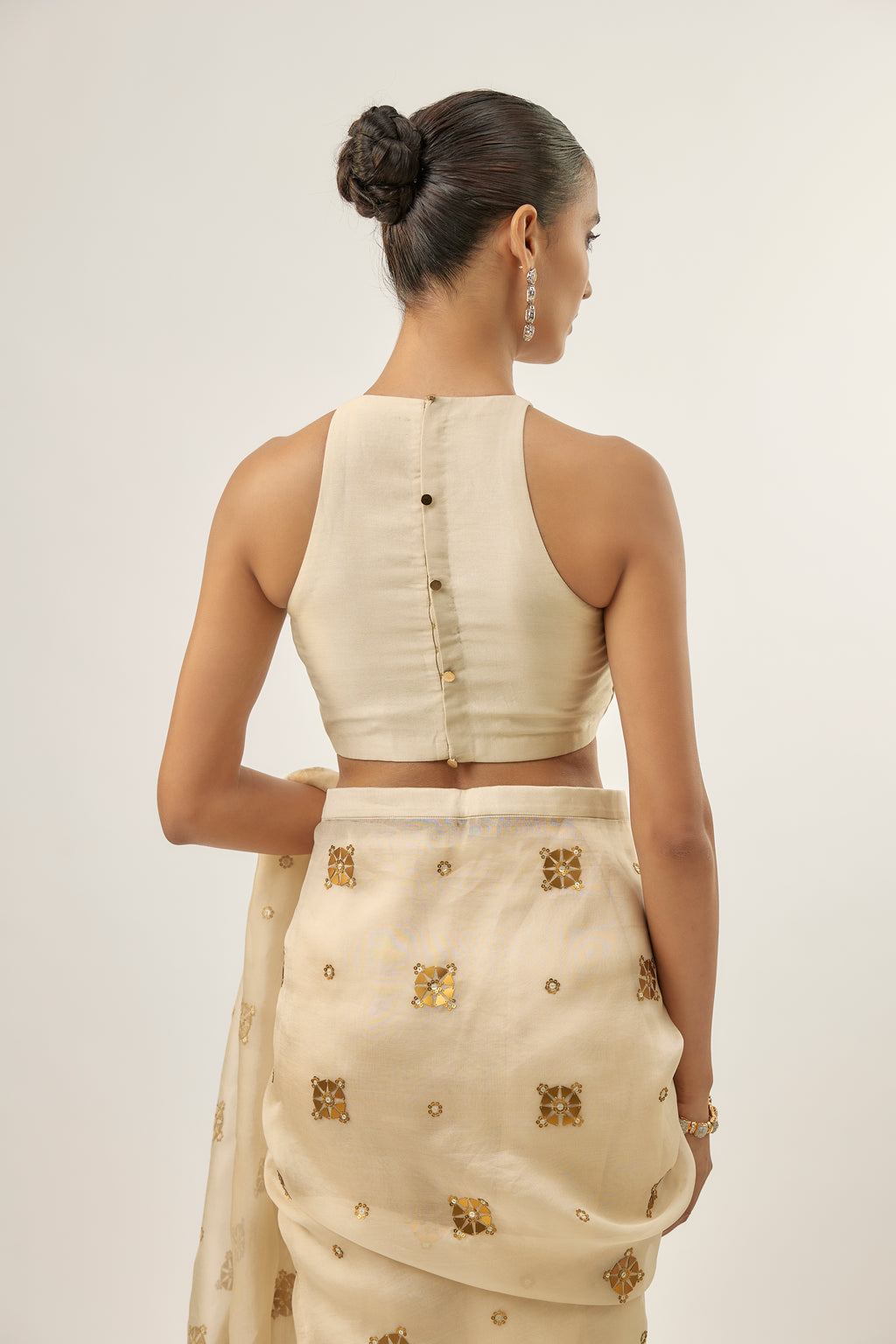 Medallion Motif Saree Set