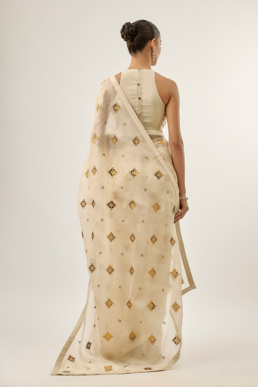 Medallion Motif Saree Set