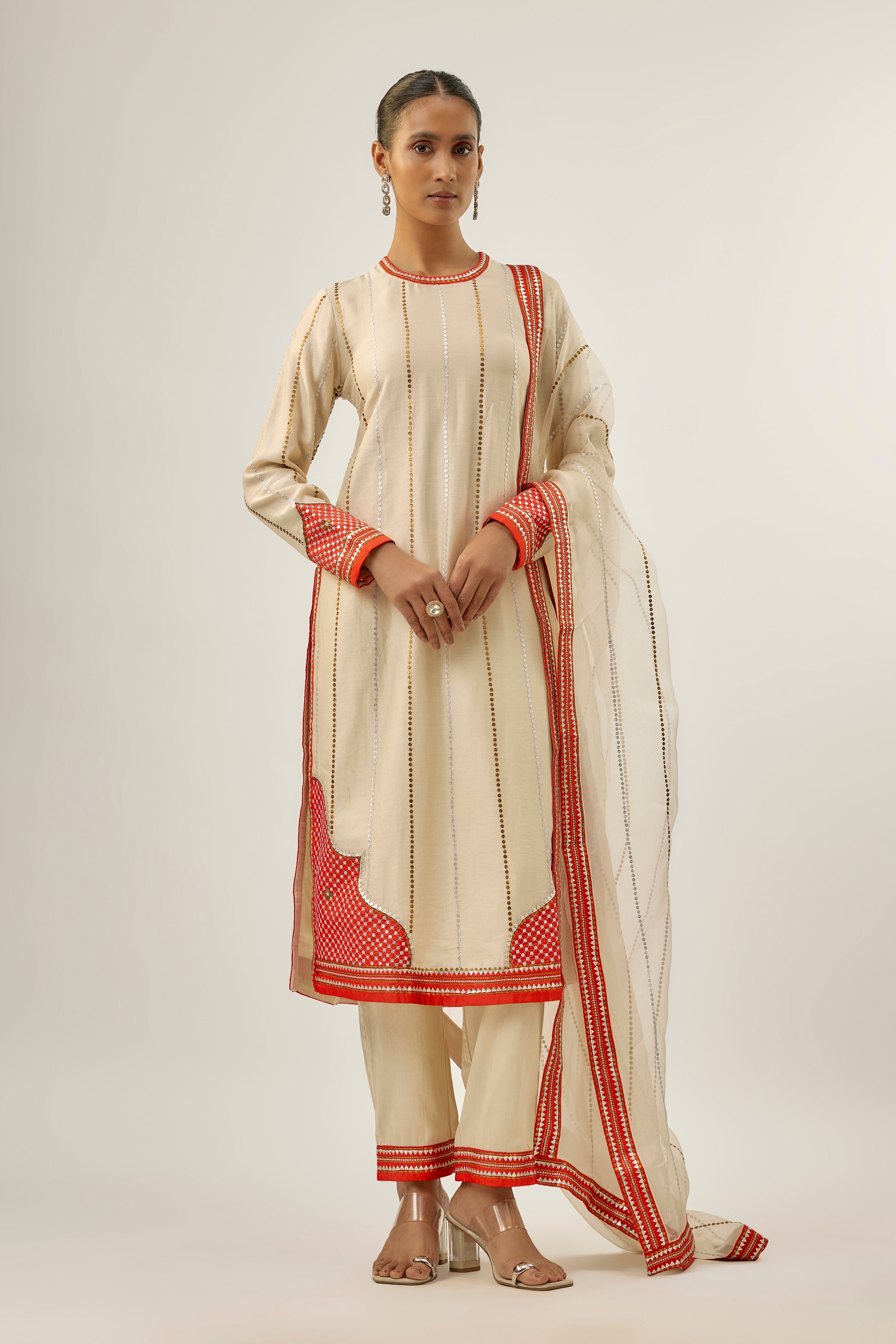 Jharokha And Jaal Kurta Set