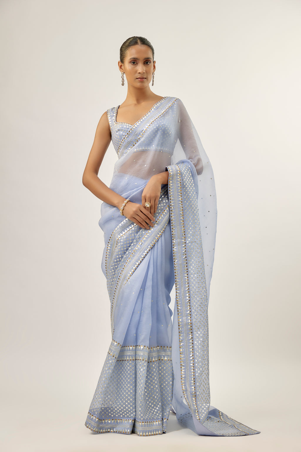 Jaal Border Saree Set