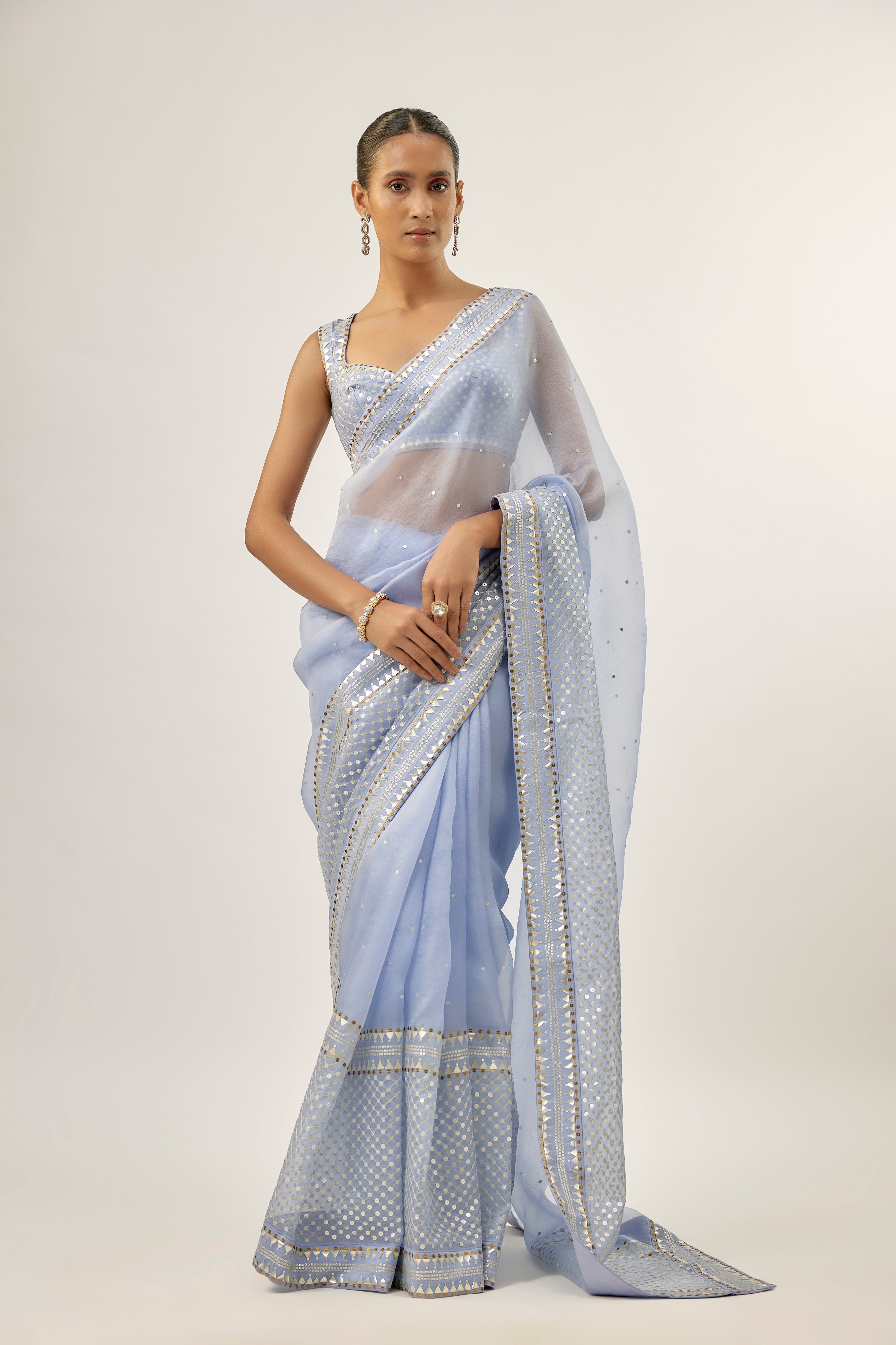 Jaal Border Saree Set