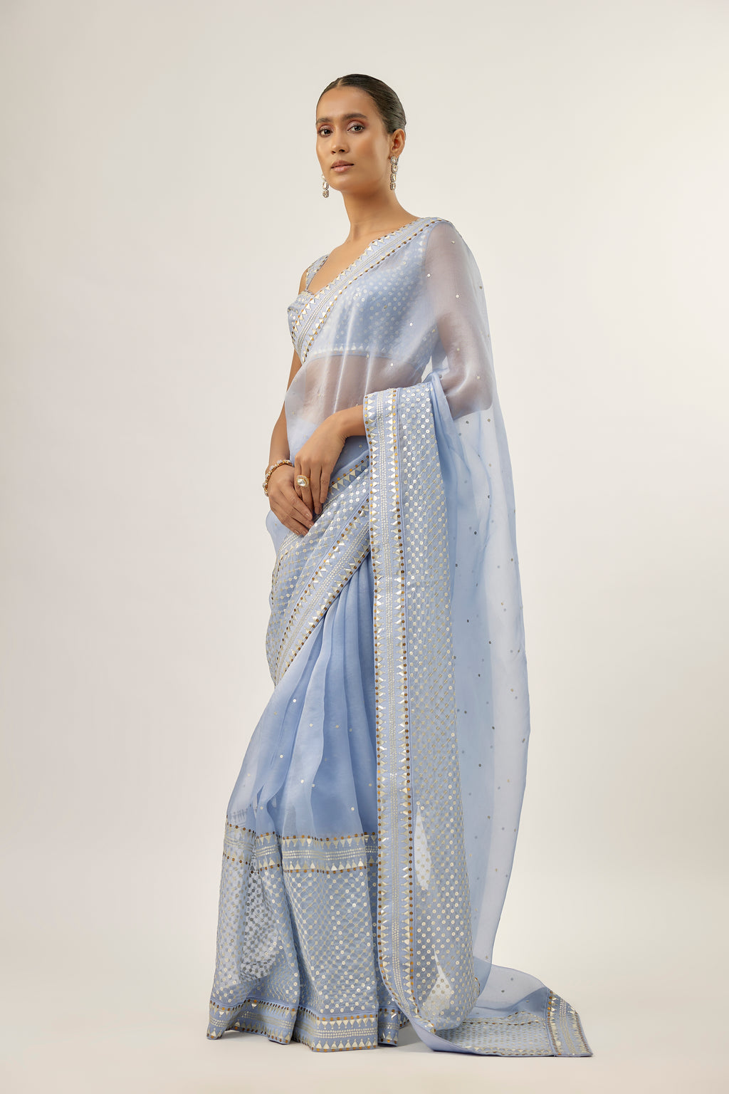 Jaal Border Saree Set