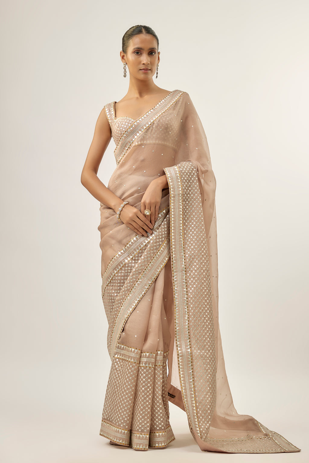 Jaal Border Saree Set