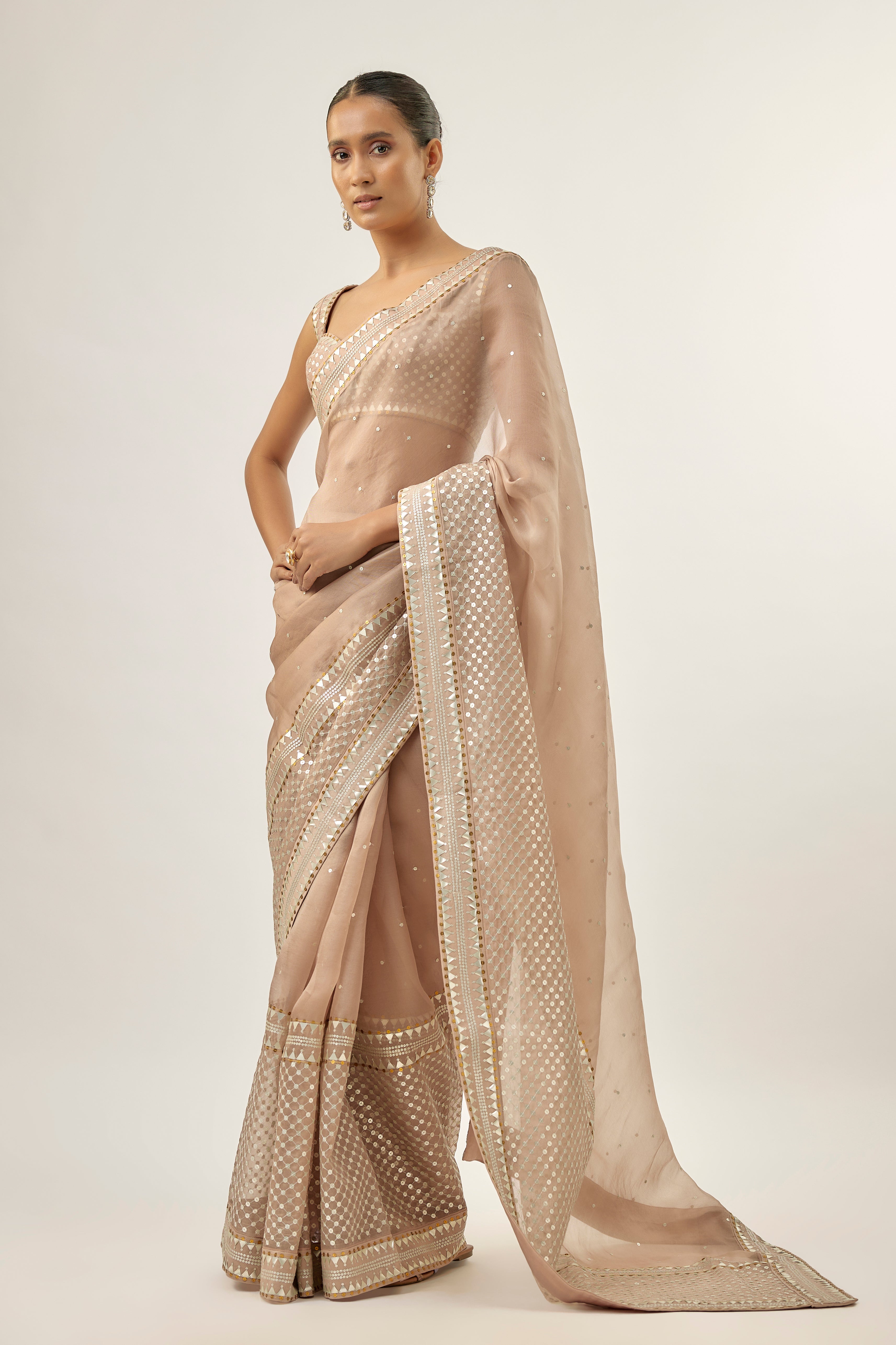 Jaal Border Saree Set