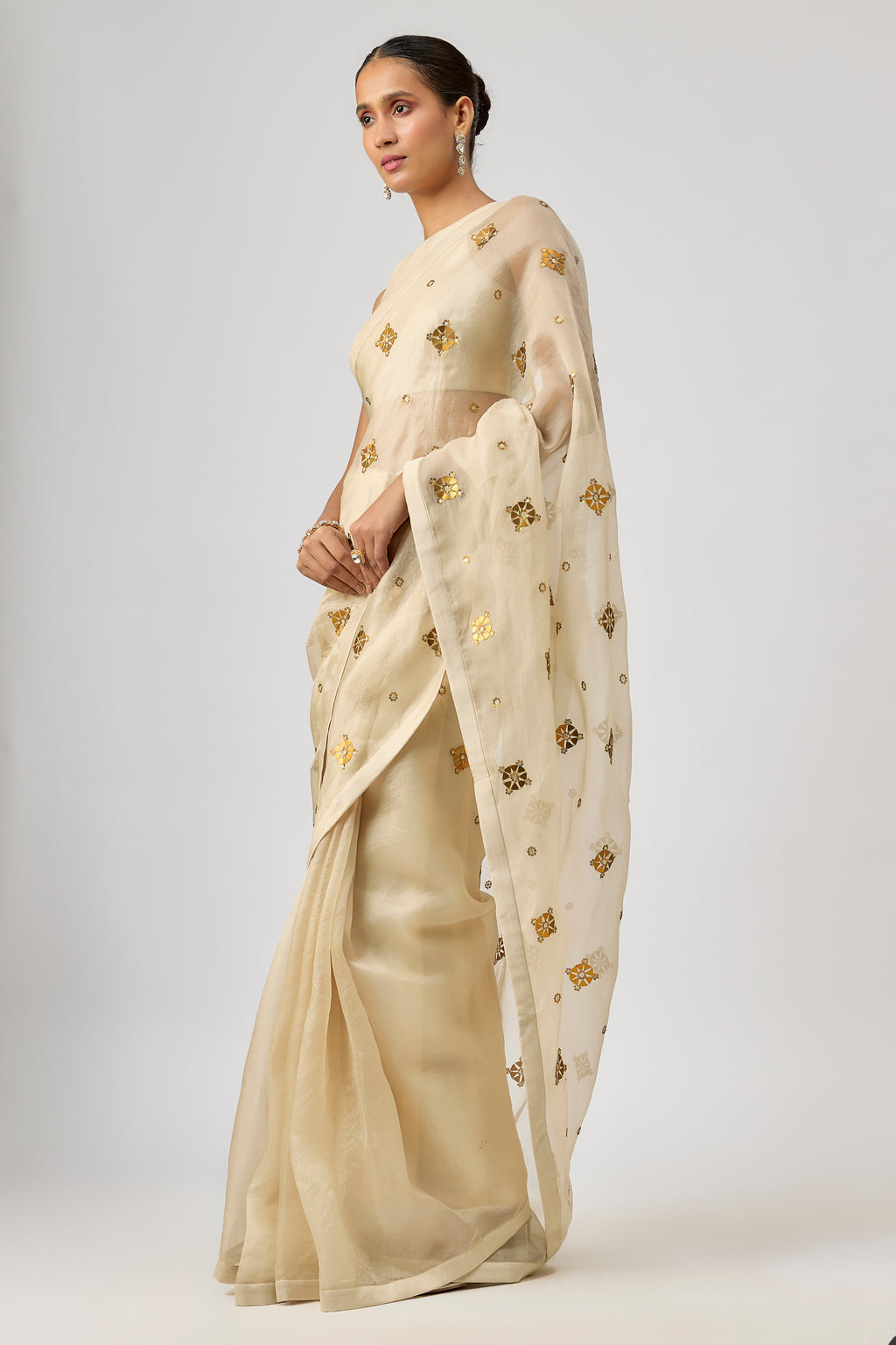 Medallion Motif Saree Set