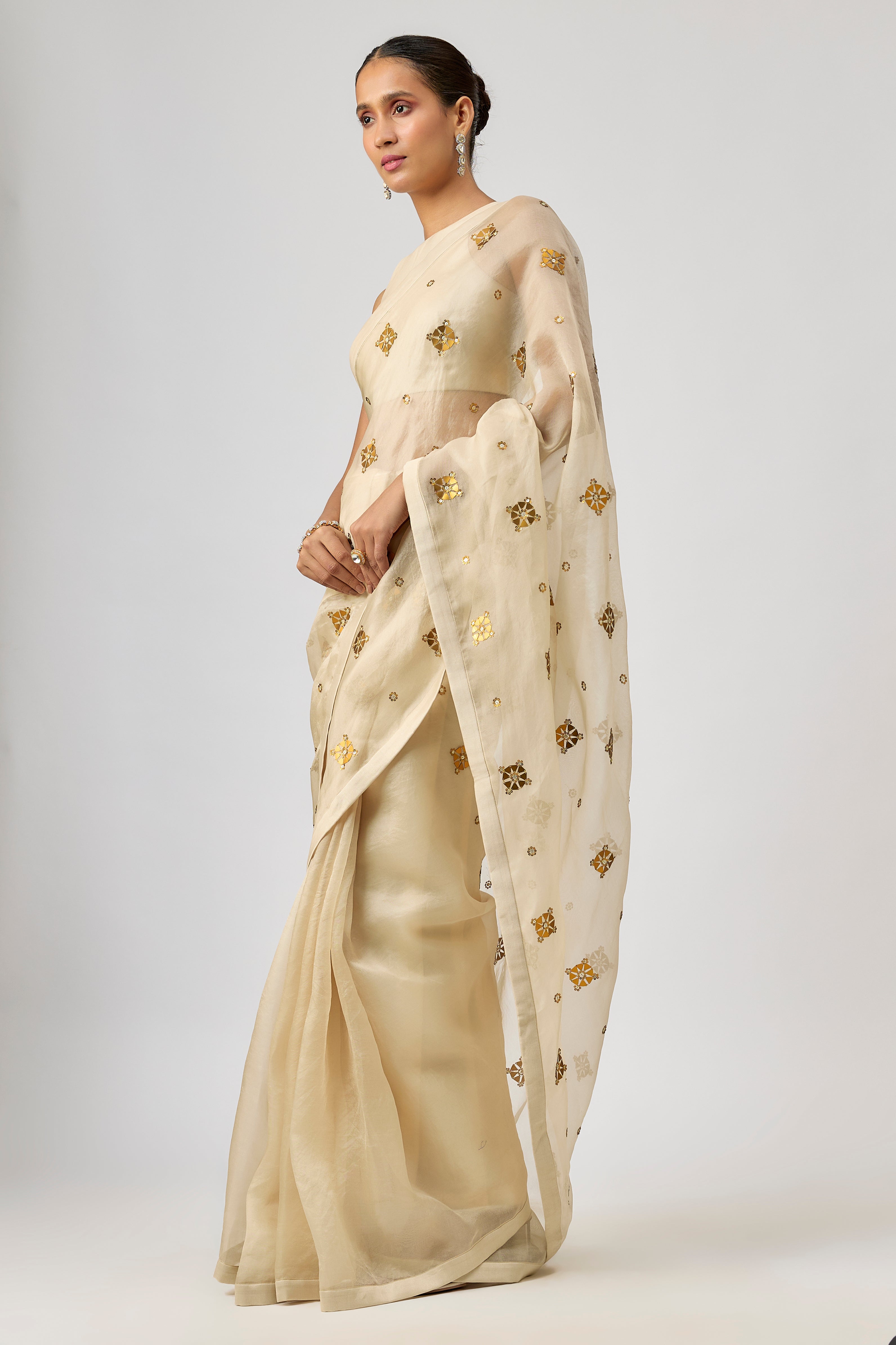 Medallion Motif Saree Set