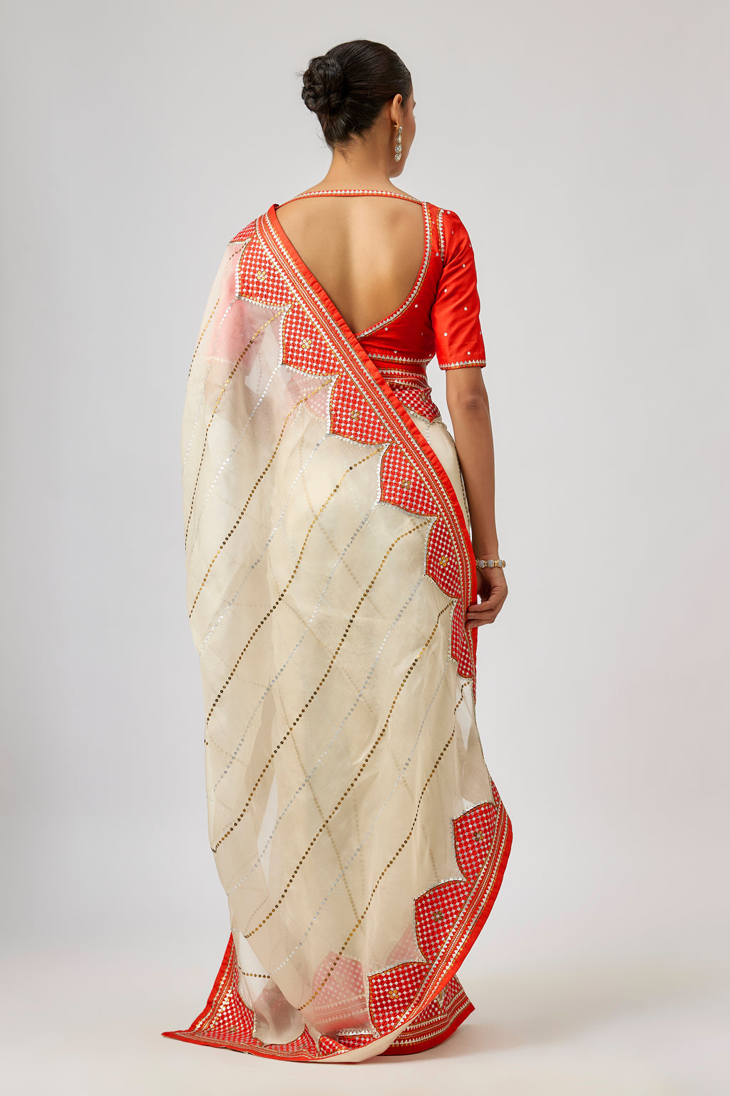 Dome And Jaal Saree Set