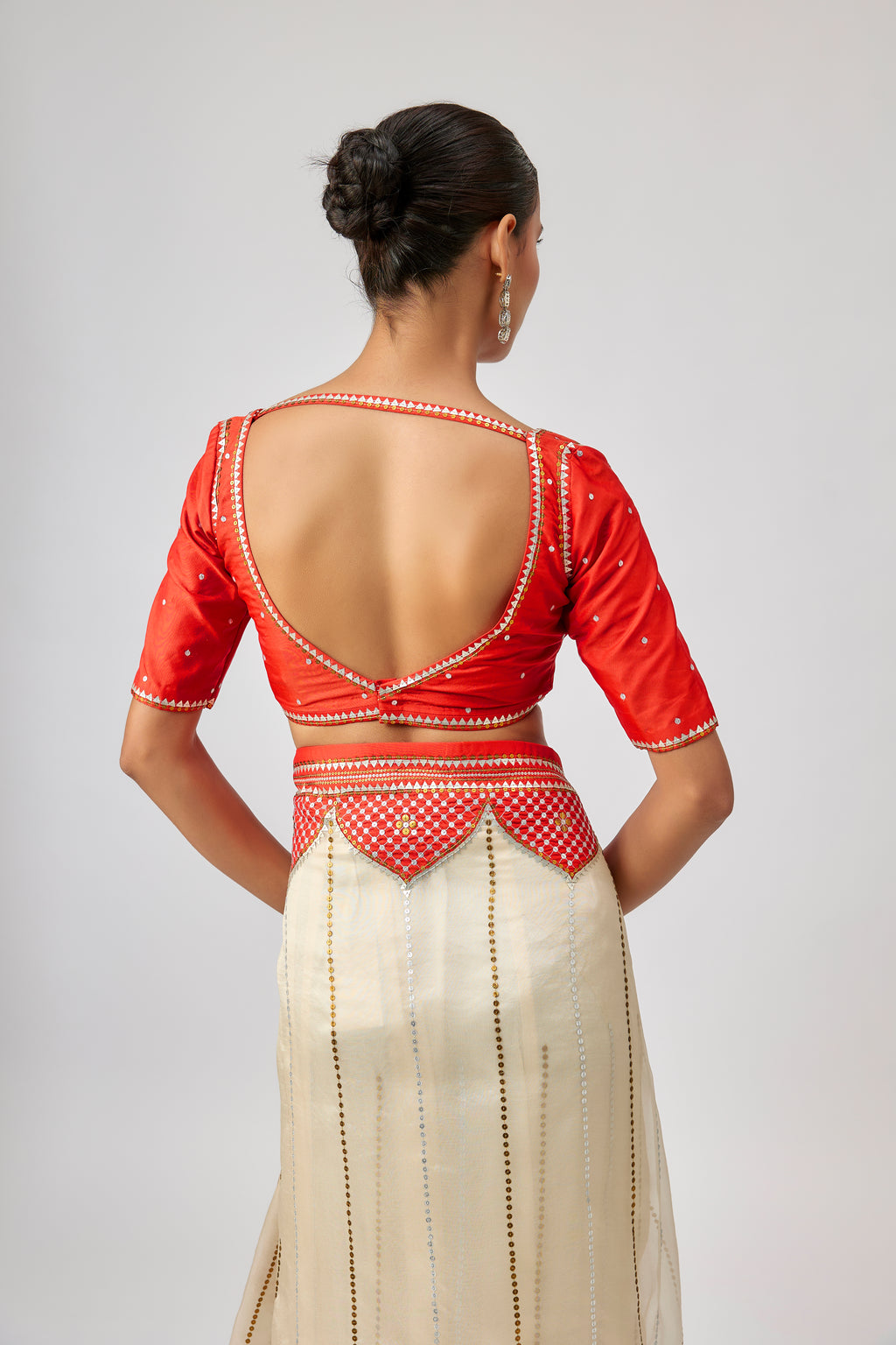 Dome And Jaal Saree Set