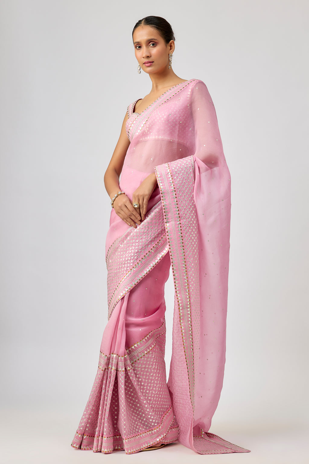 Jaal Border Saree Set