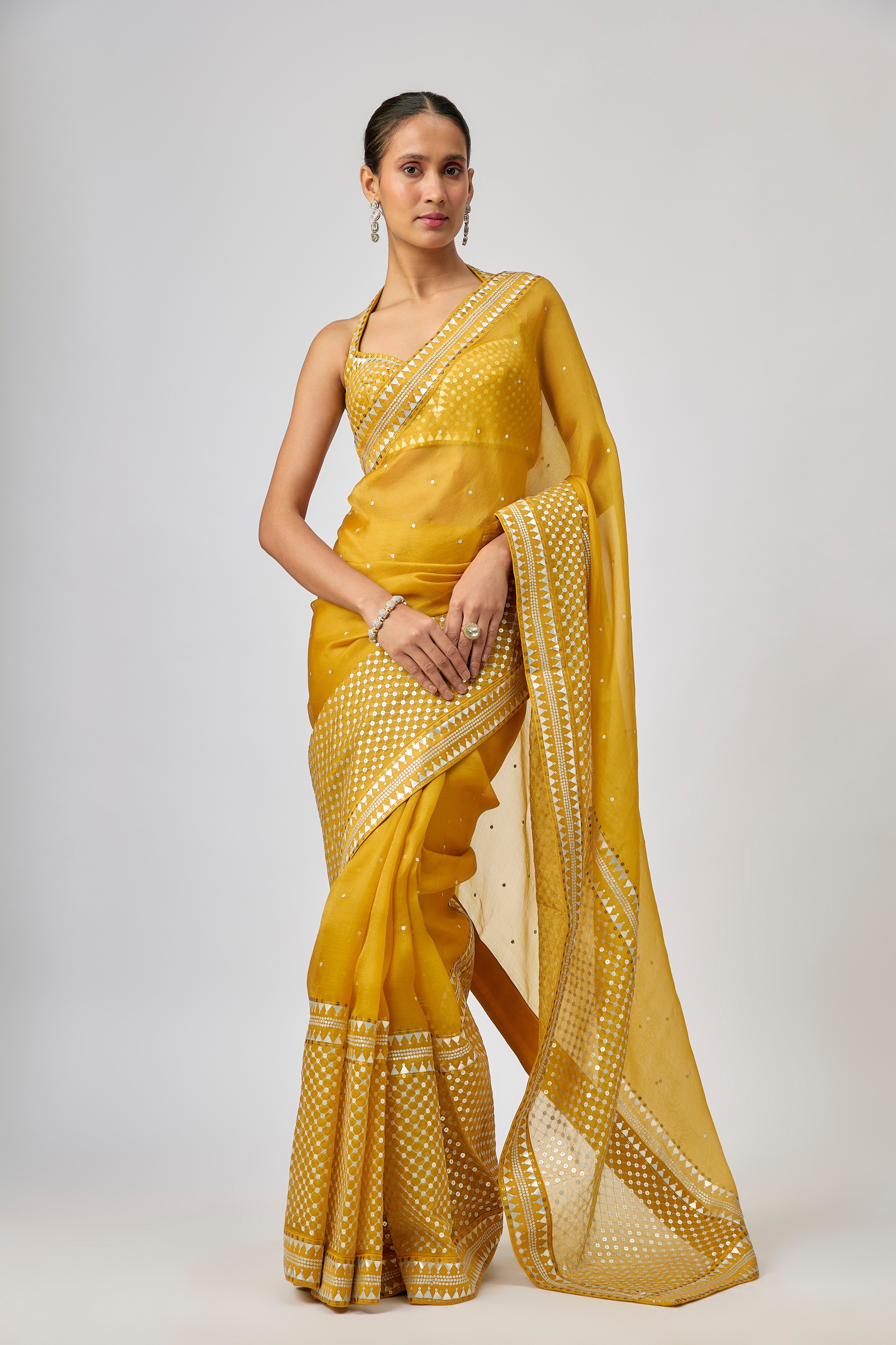 Jaal Border Saree Set