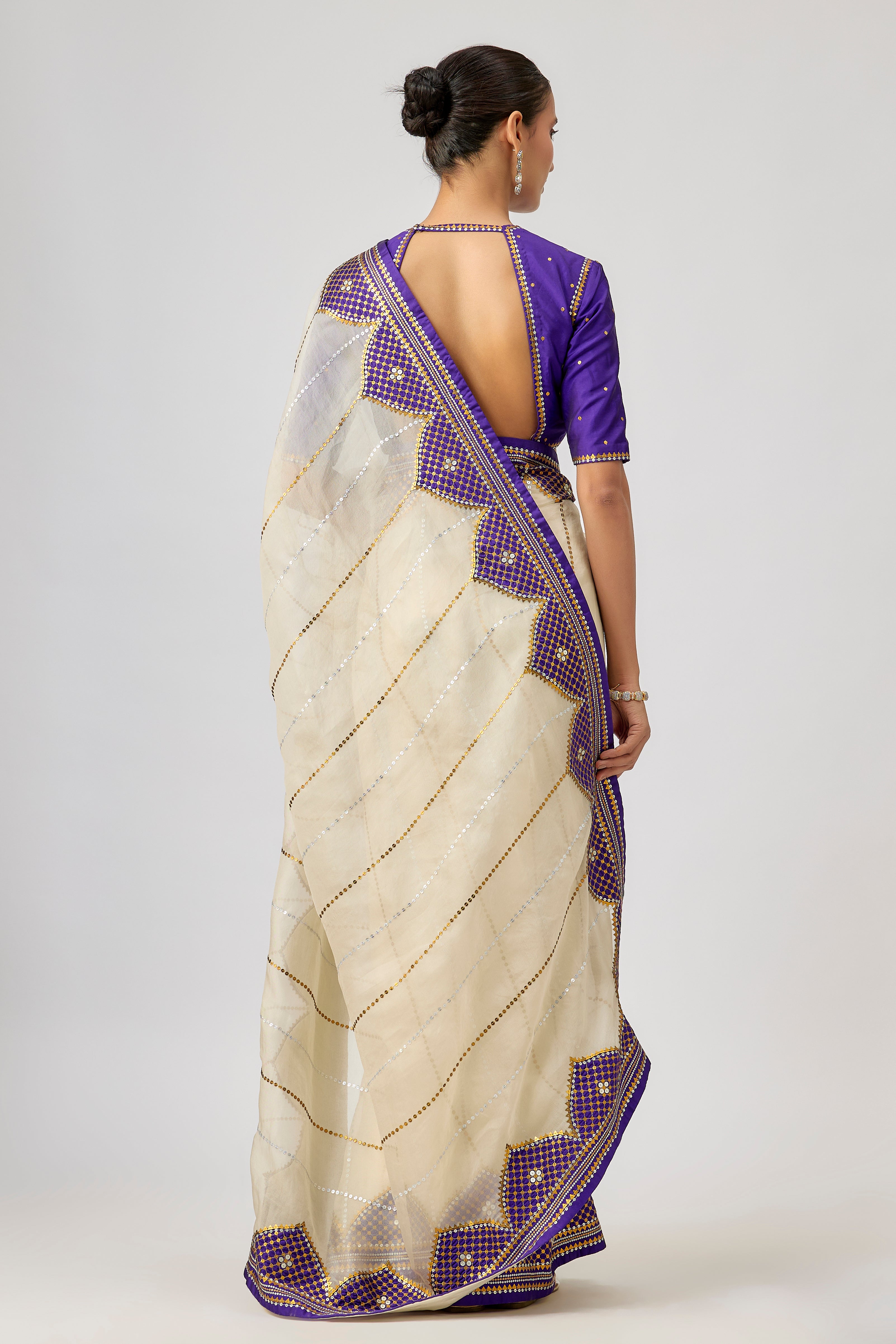 Dome And Jaal Saree Set