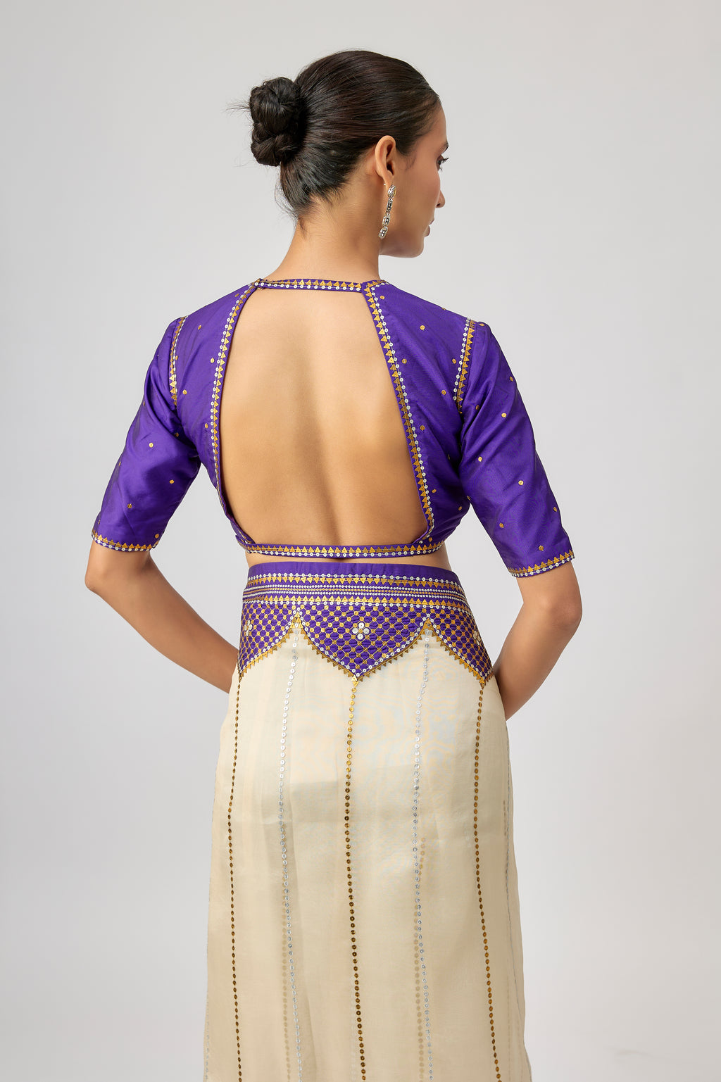 Dome And Jaal Saree Set