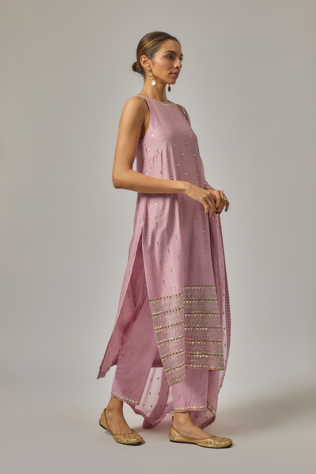 Fence Border Halter Kurta Set