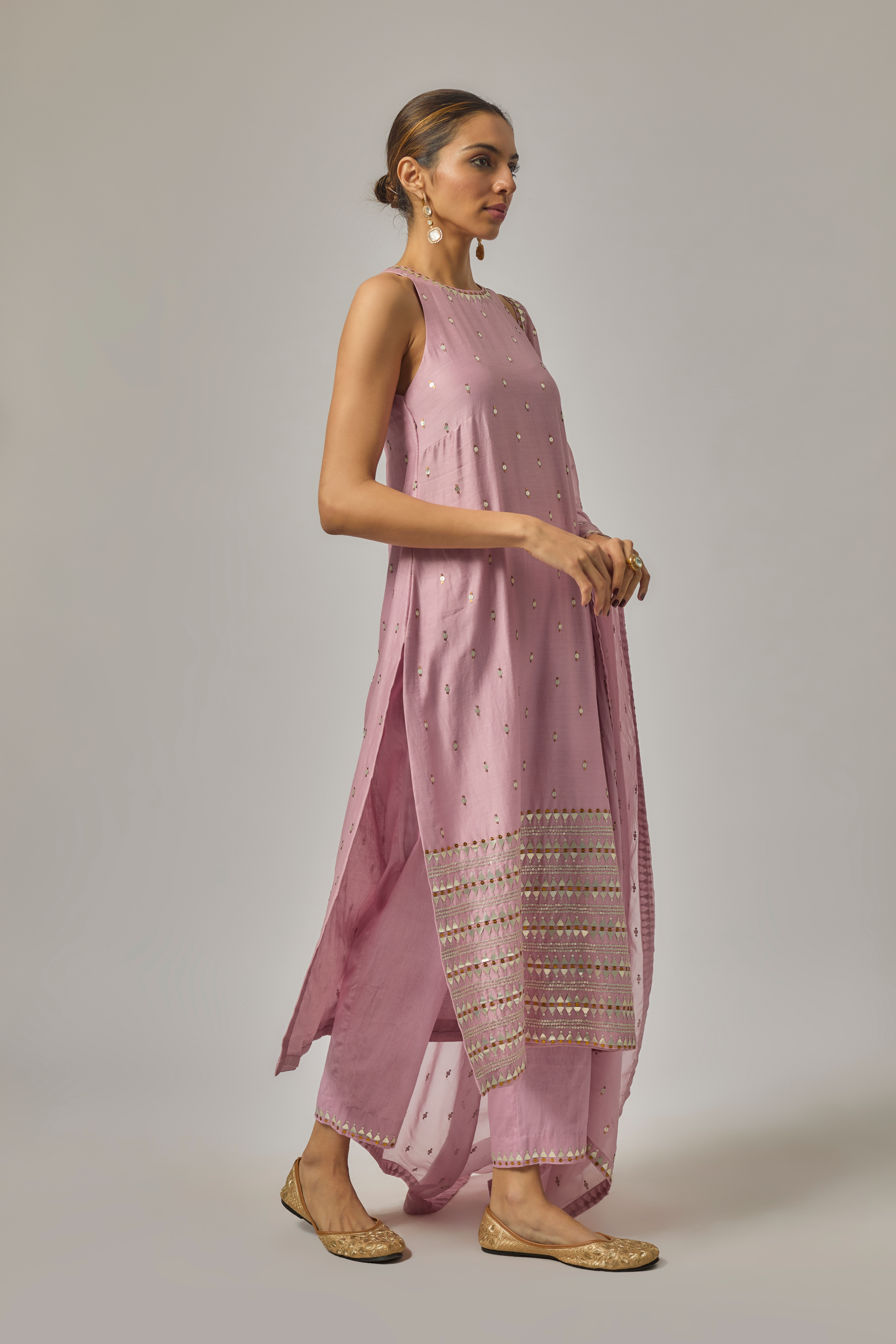 Fence Border Halter Kurta Set