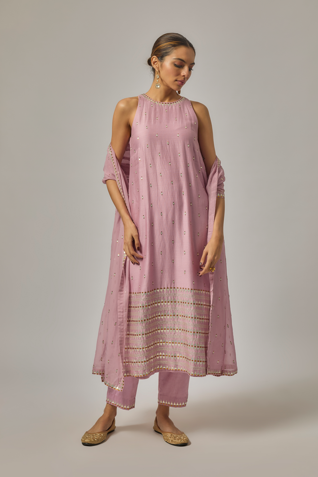 Fence Border Halter Kurta Set