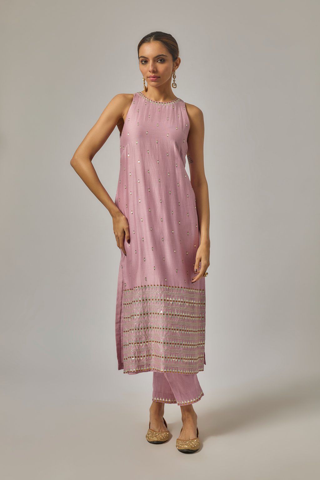 Fence Border Halter Kurta Set