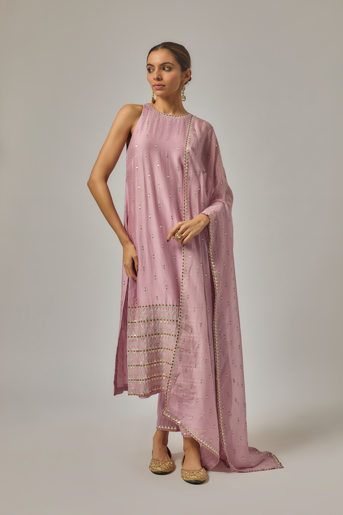 Fence Border Halter Kurta Set