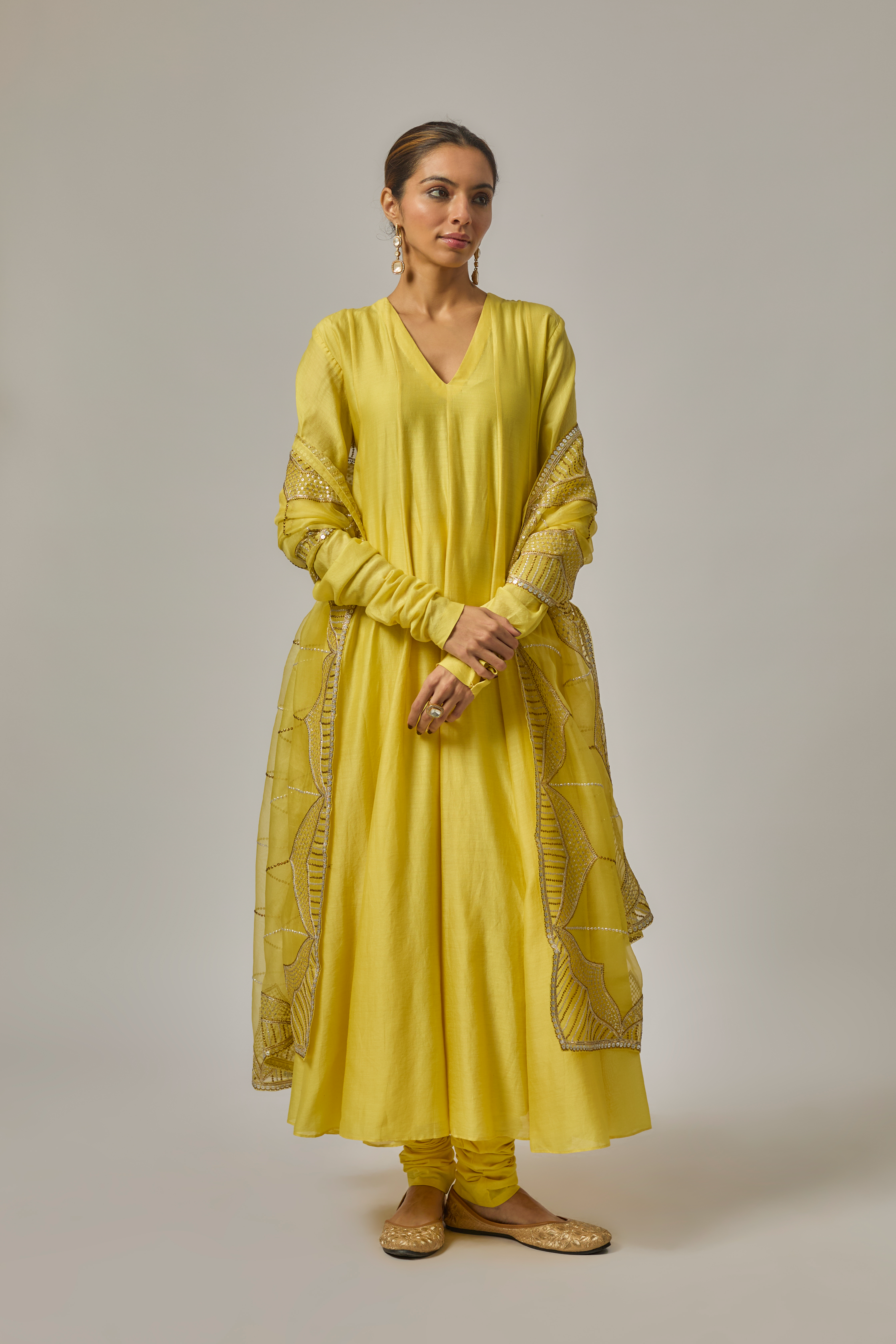 Domes Dupatta Anarkali Set