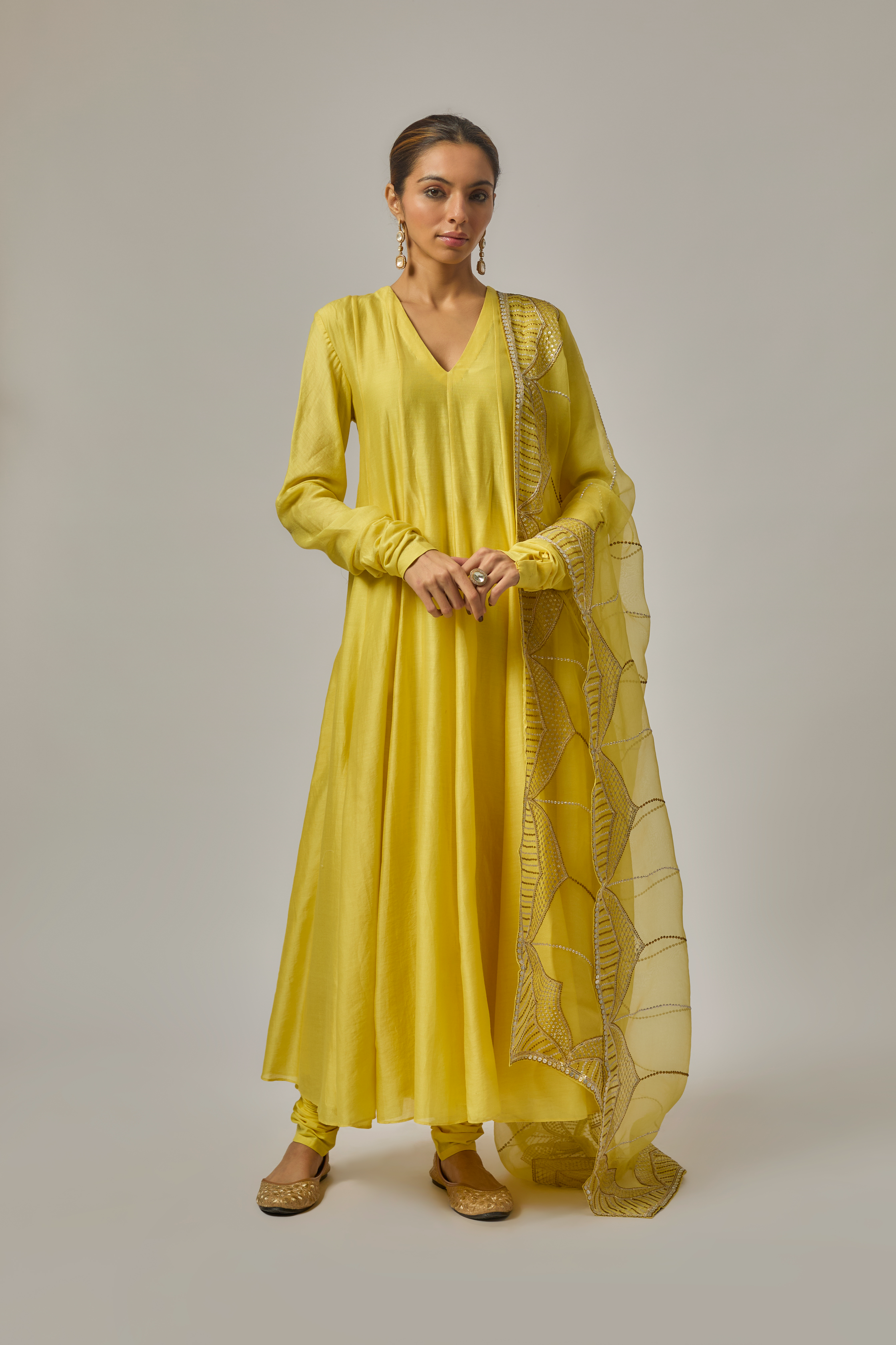 Domes Dupatta Anarkali Set