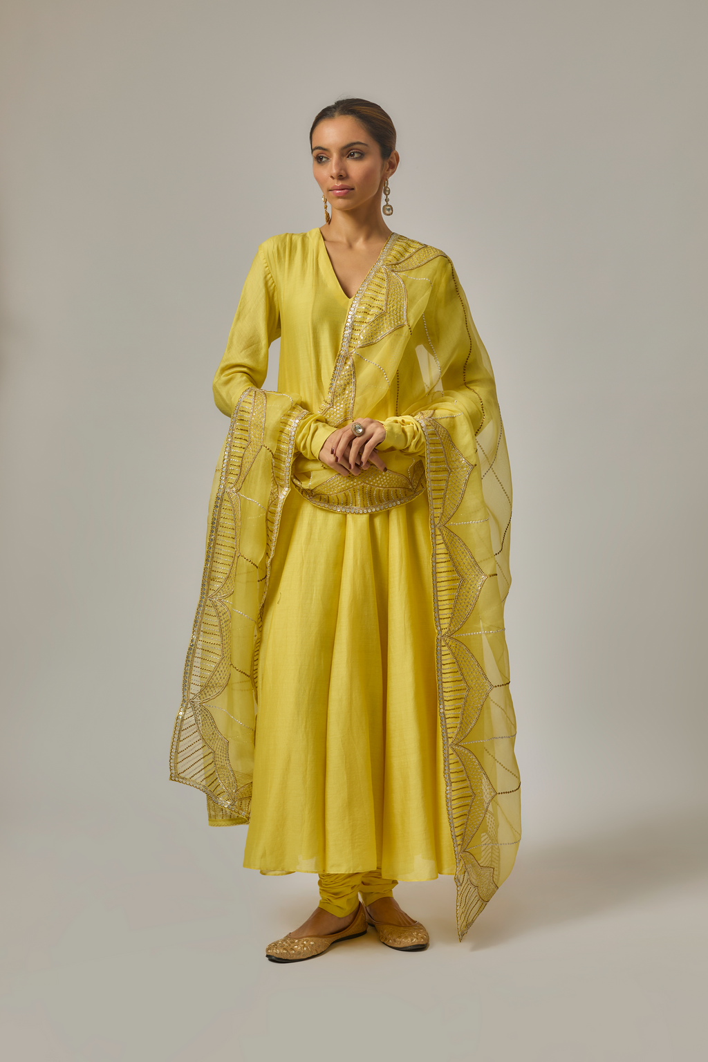 Domes Dupatta Anarkali Set