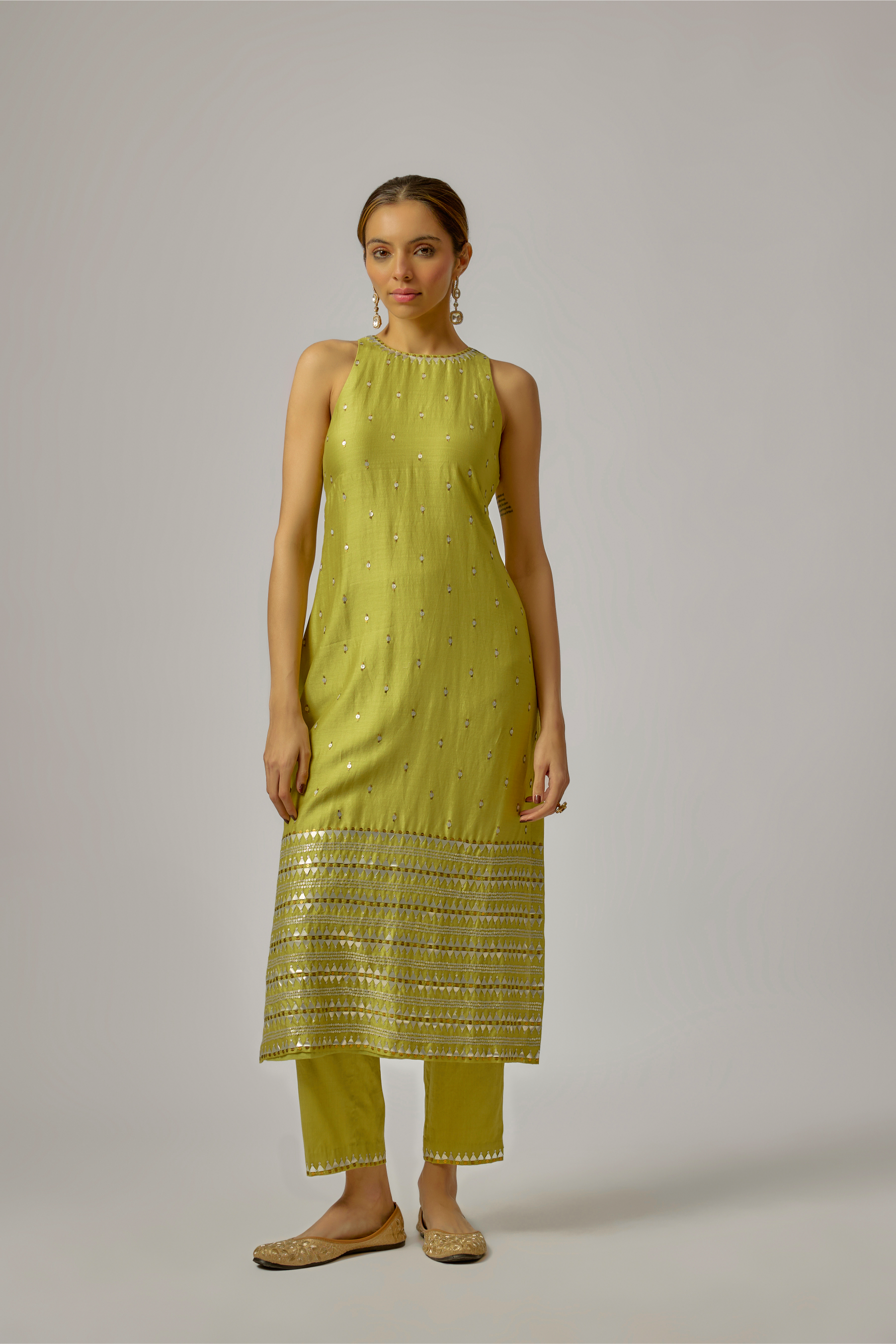 Fence Border Halter Kurta Set