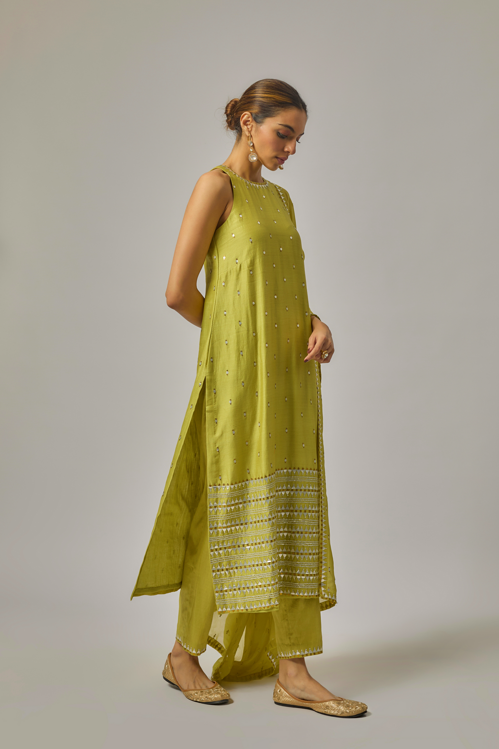 Fence Border Halter Kurta Set
