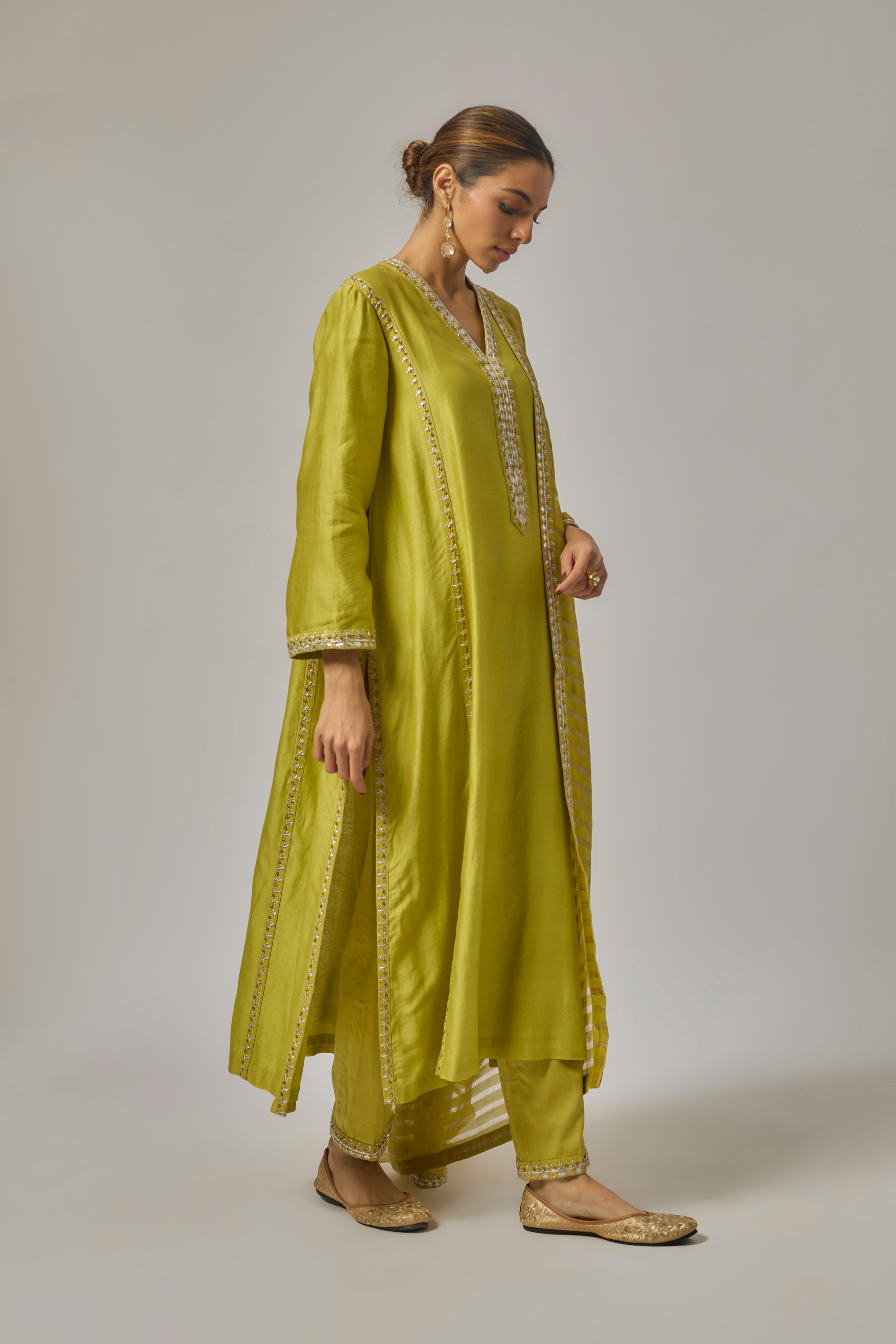 Gota-Patti Placket Kurta Set