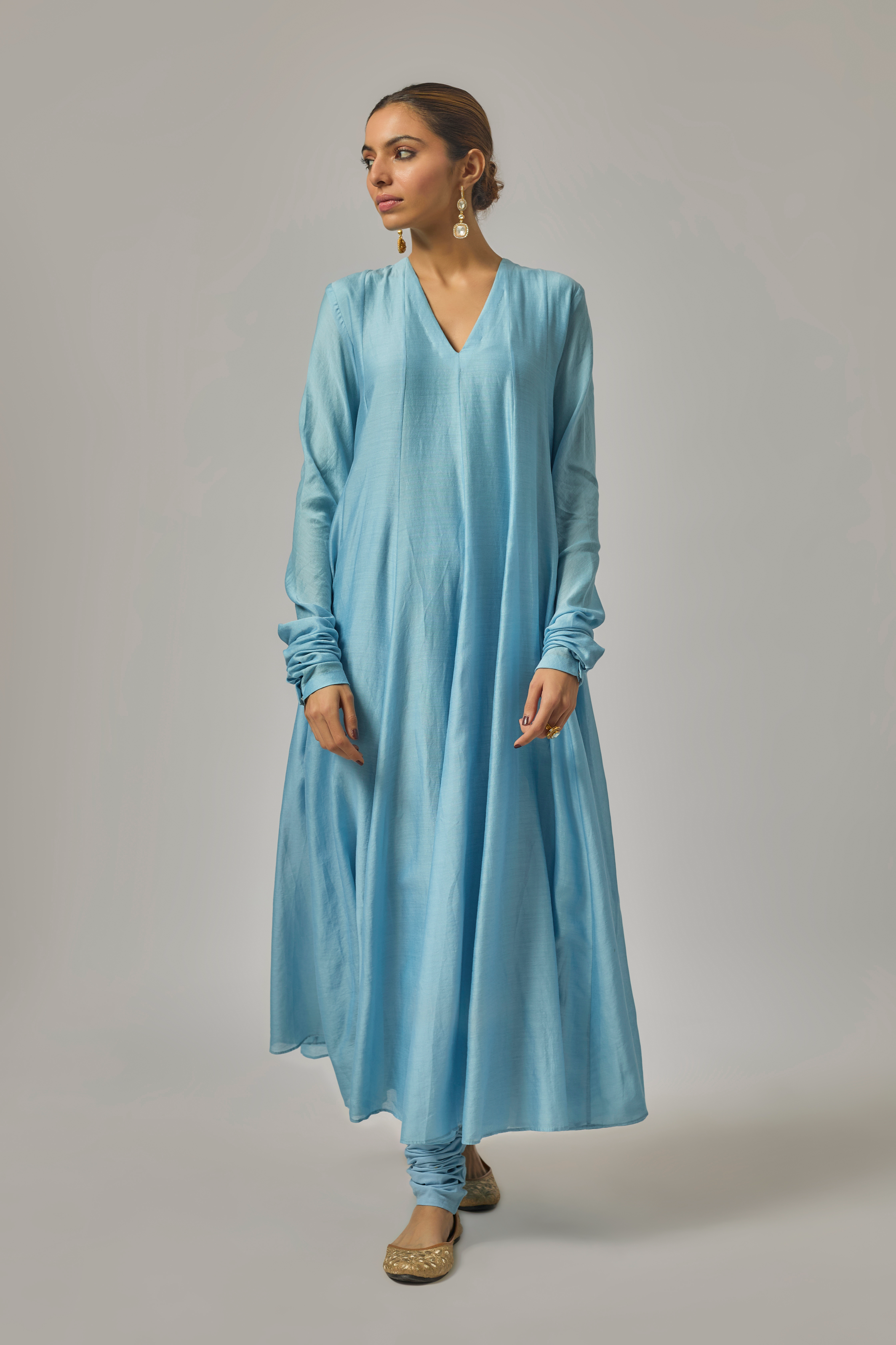 Domes Dupatta Anarkali Set