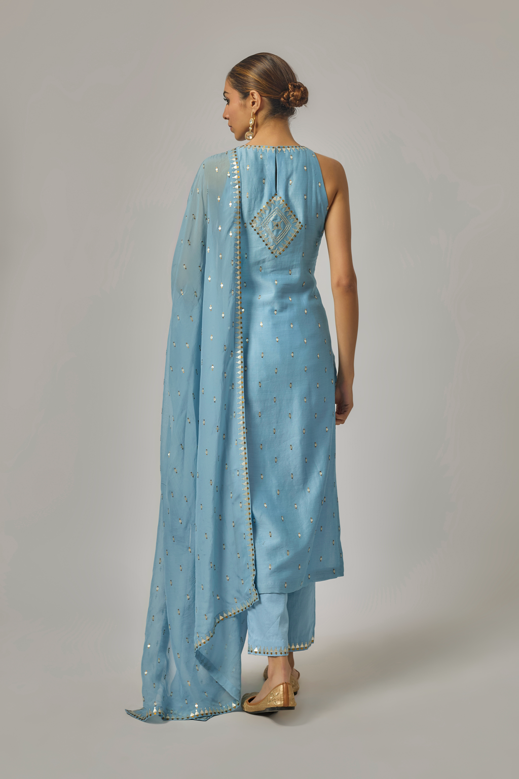 Fence Border Halter Kurta Set