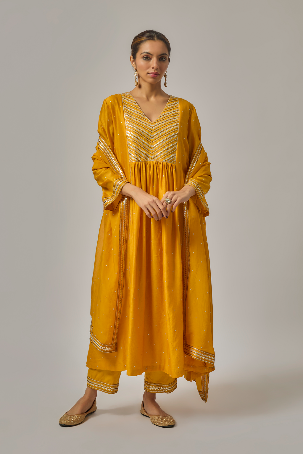 Mini Fence Yoke Kurta Set