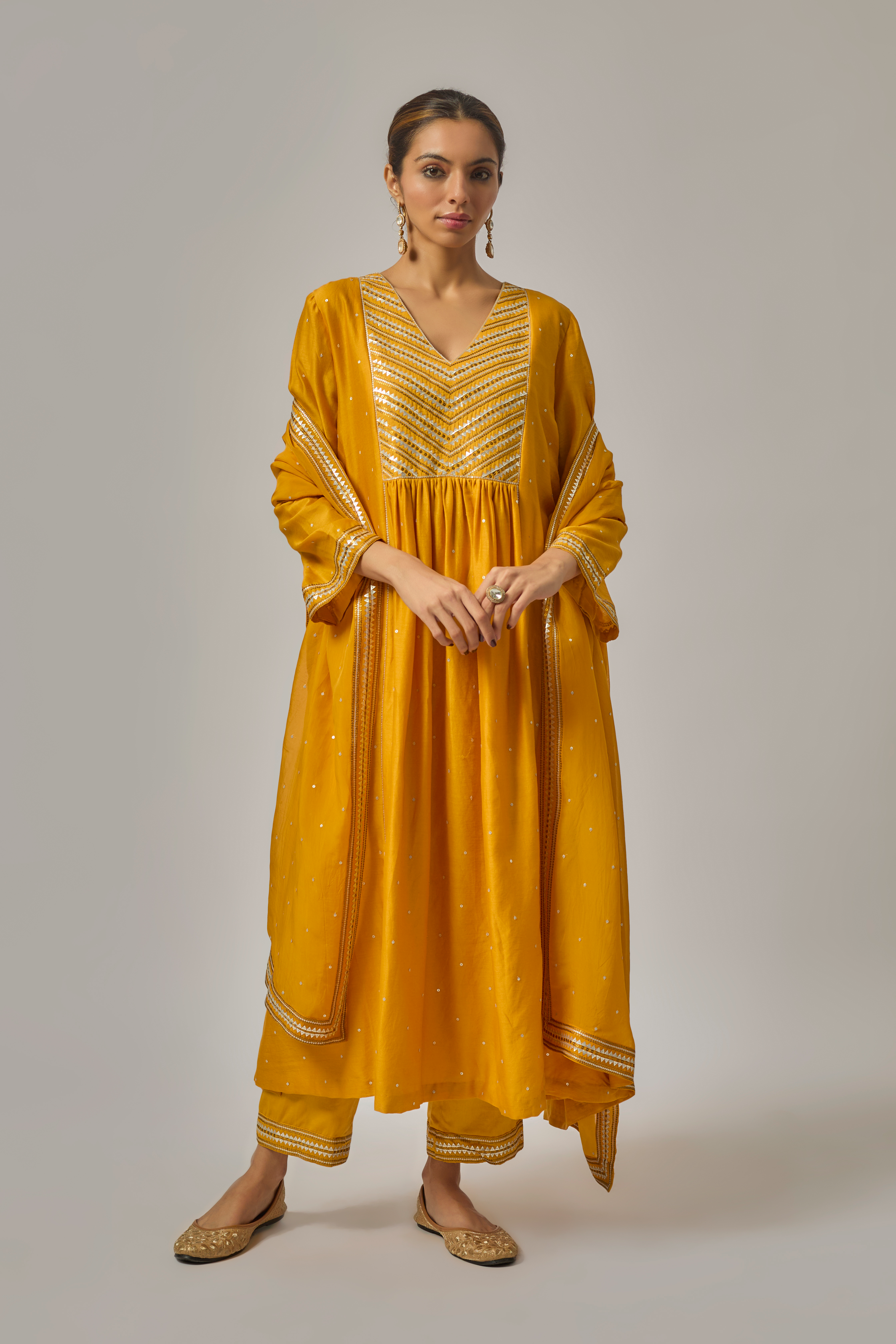 Mini Fence Yoke Kurta Set