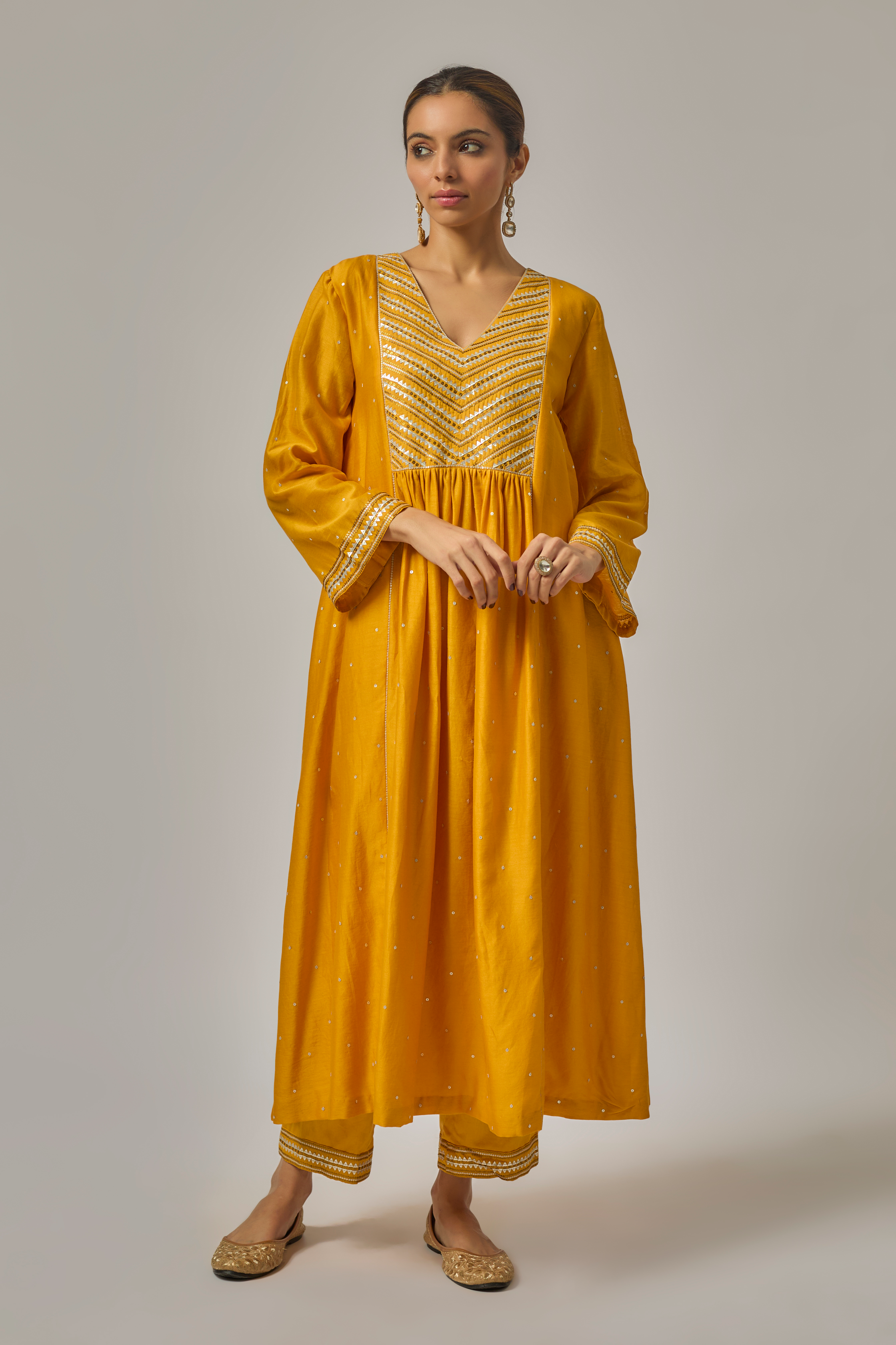 Mini Fence Yoke Kurta Set
