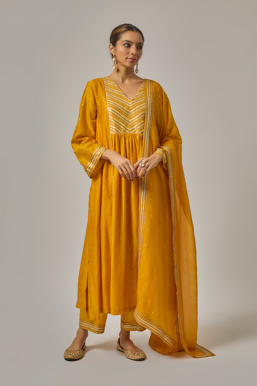 Mini Fence Yoke Kurta Set