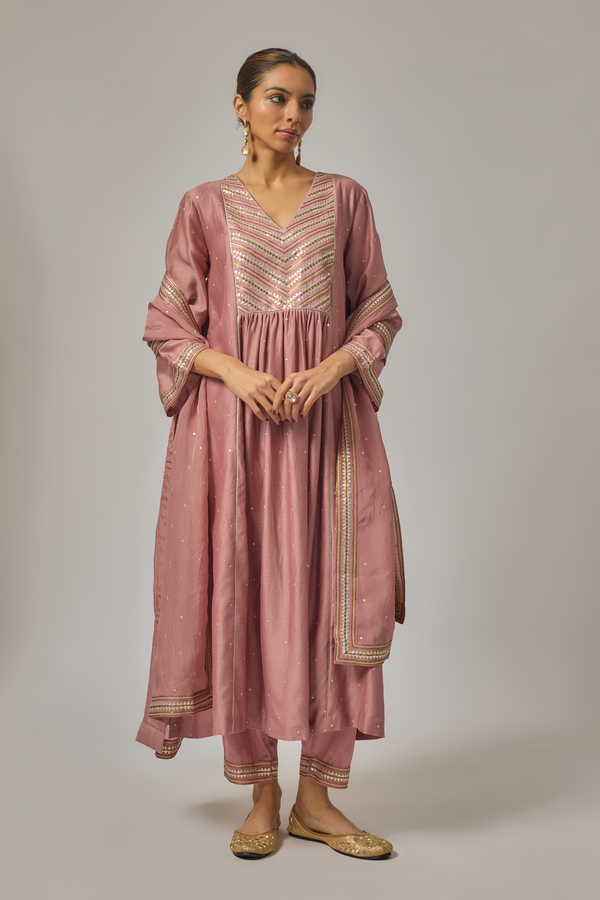 Mini Fence Yoke Kurta Set