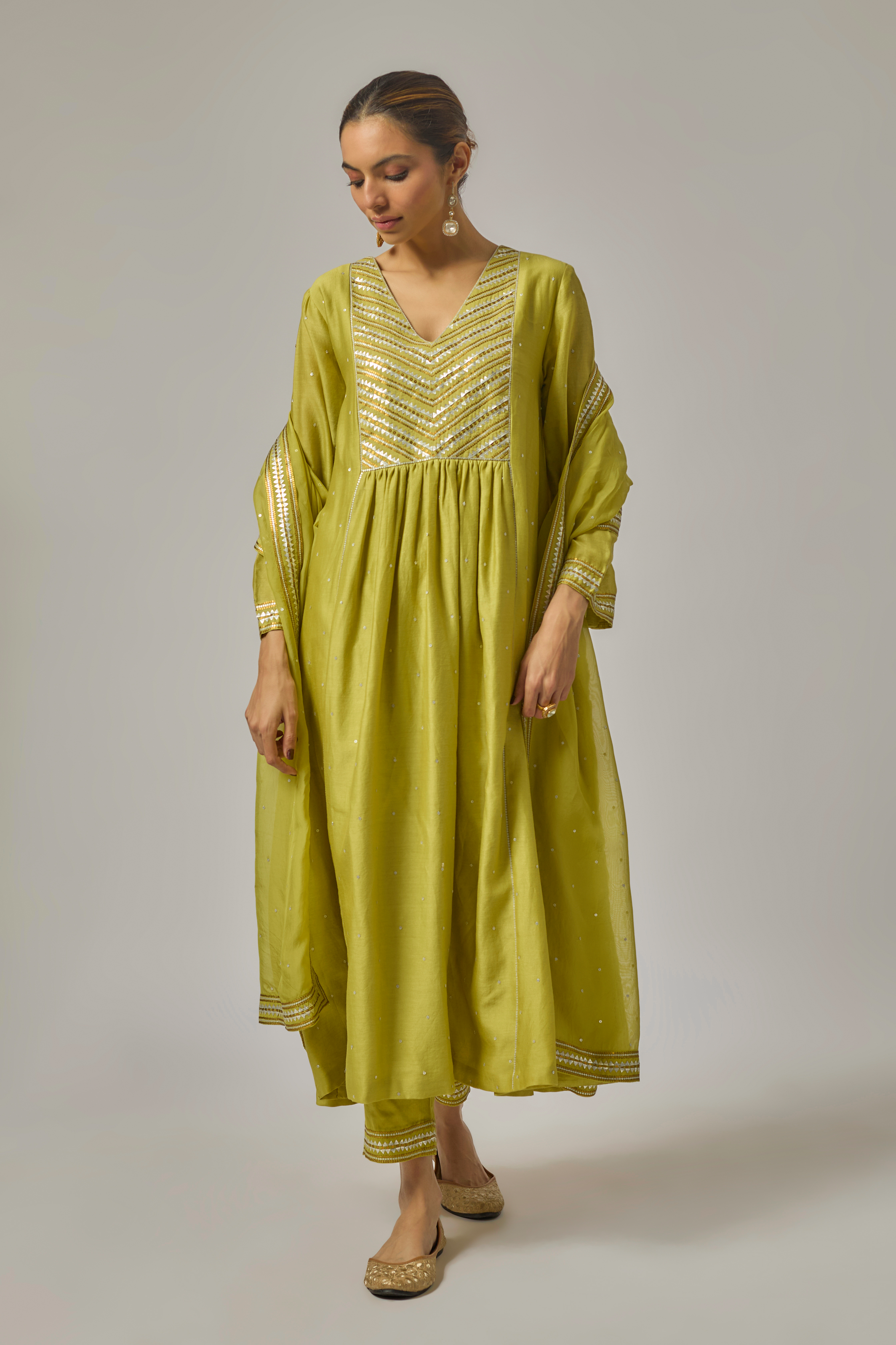 Mini Fence Yoke Kurta Set