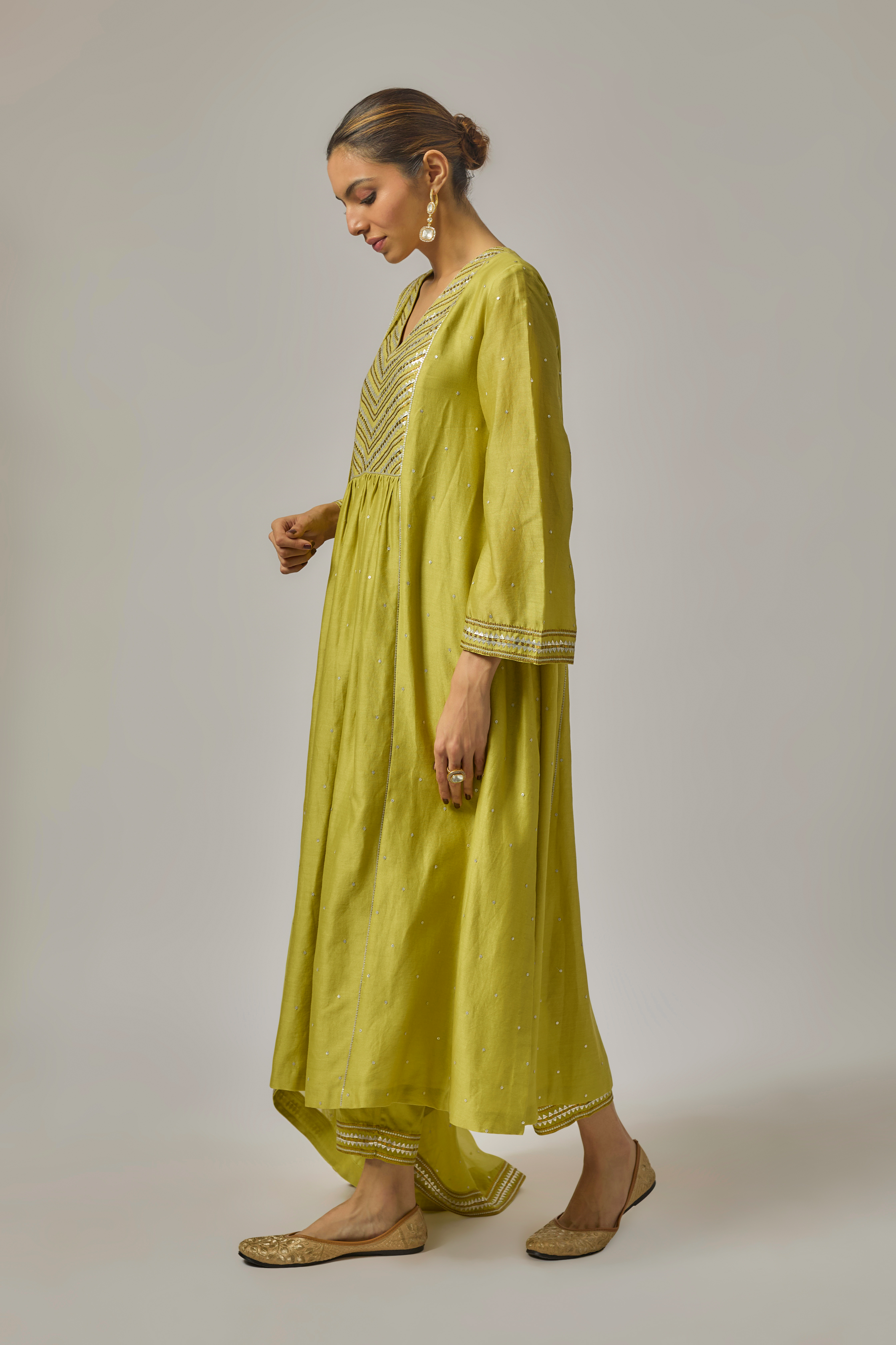 Mini Fence Yoke Kurta Set