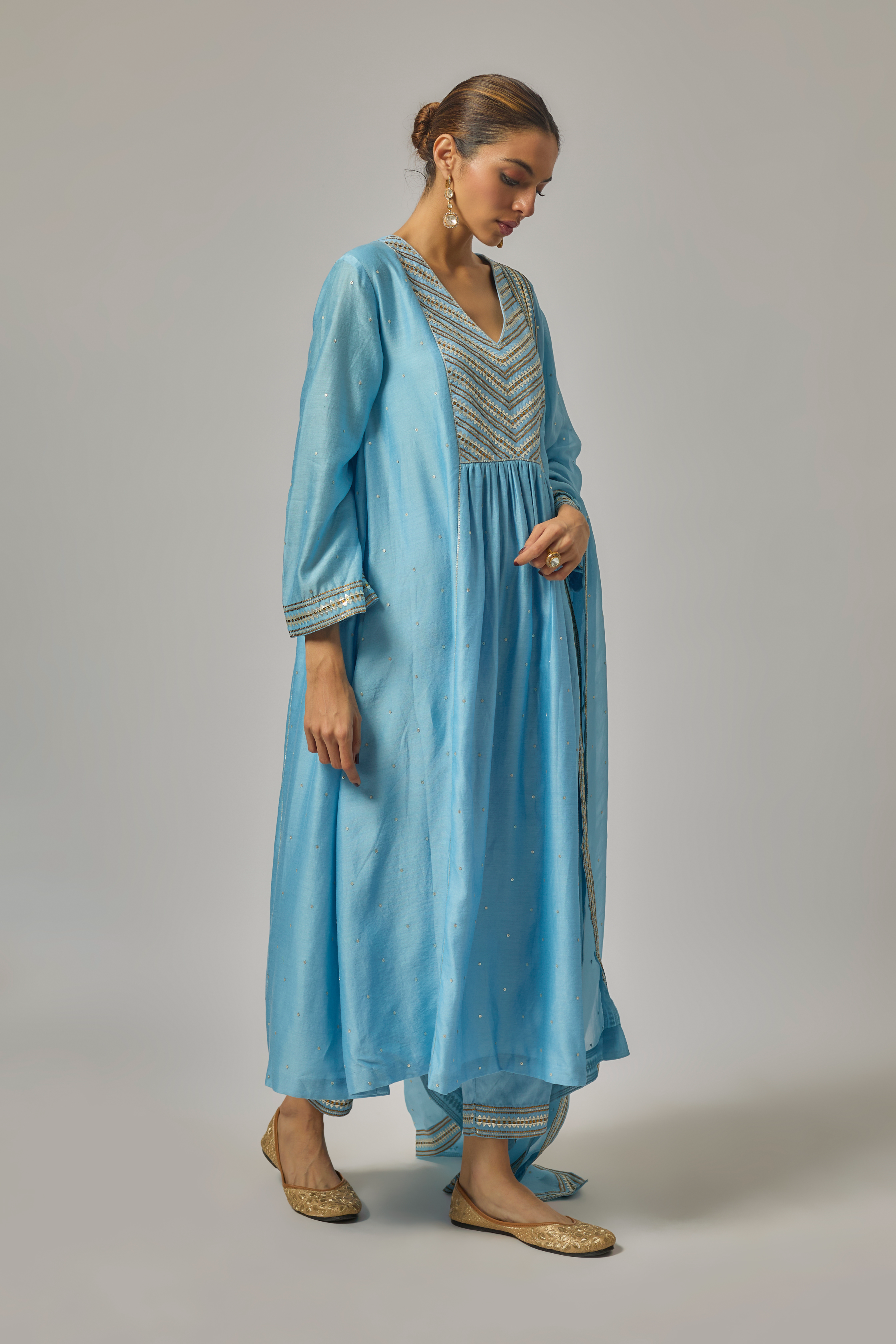 Mini Fence Yoke Kurta Set