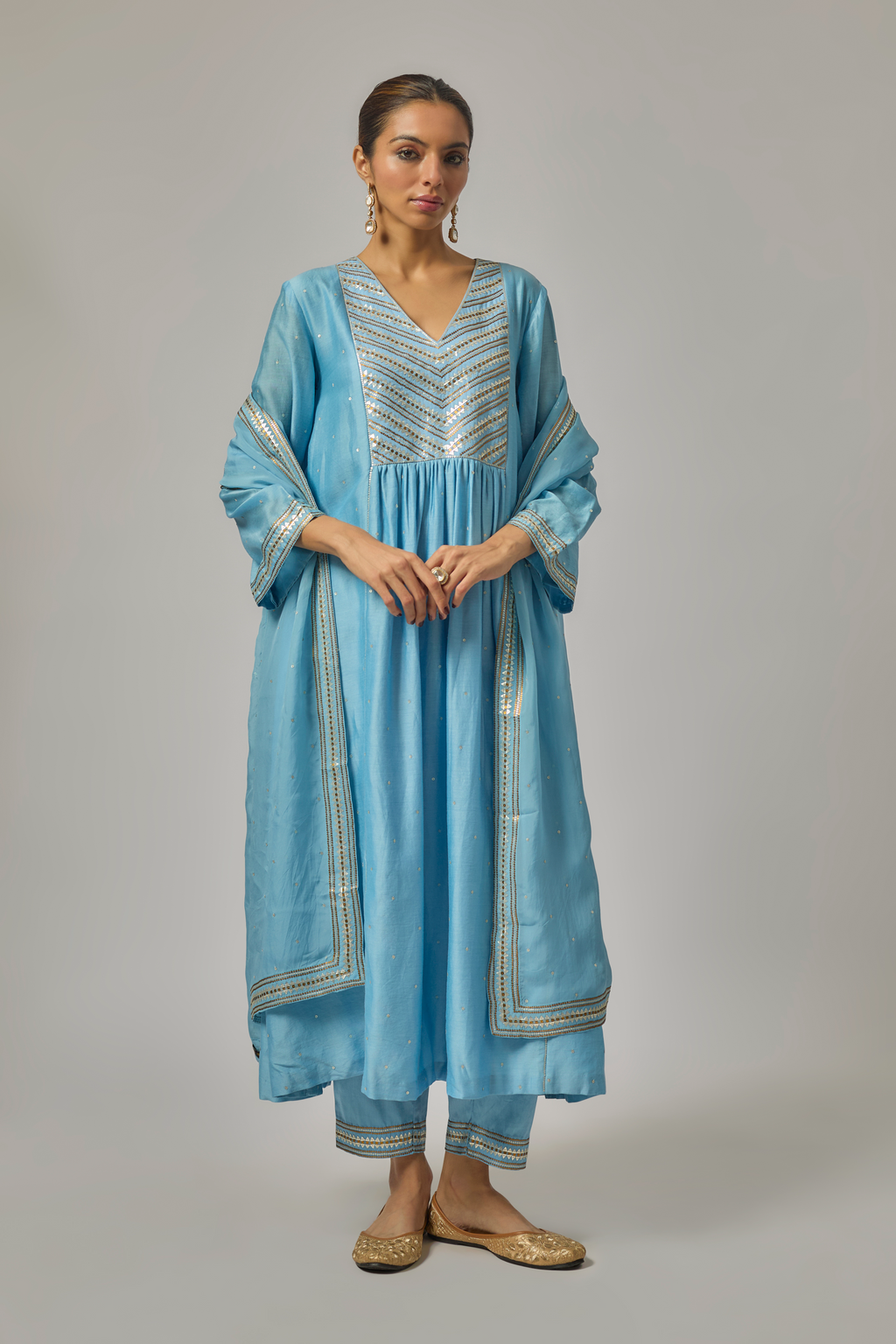 Mini Fence Yoke Kurta Set